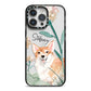 Personalised Welsh Corgi Dog iPhone 14 Pro Max Black Impact Case on Silver phone