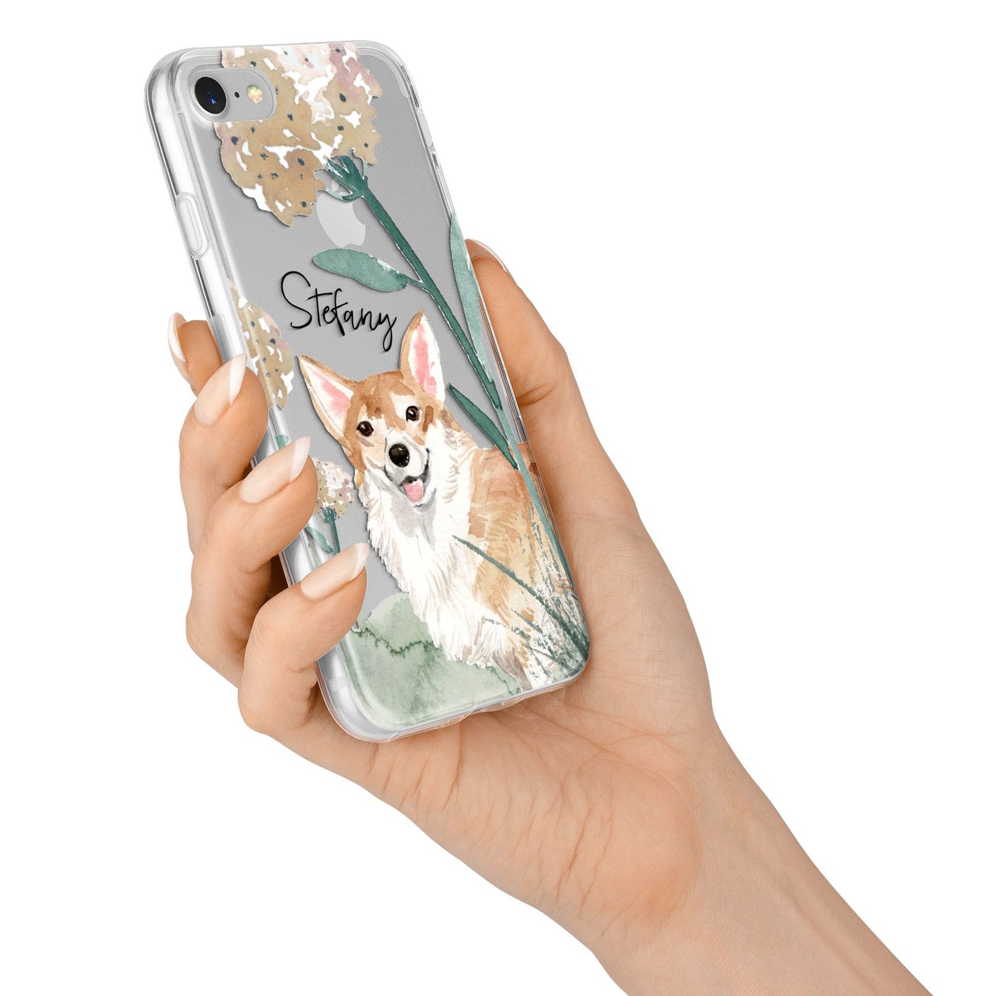 Personalised Welsh Corgi Dog iPhone 7 Bumper Case on Silver iPhone Alternative Image