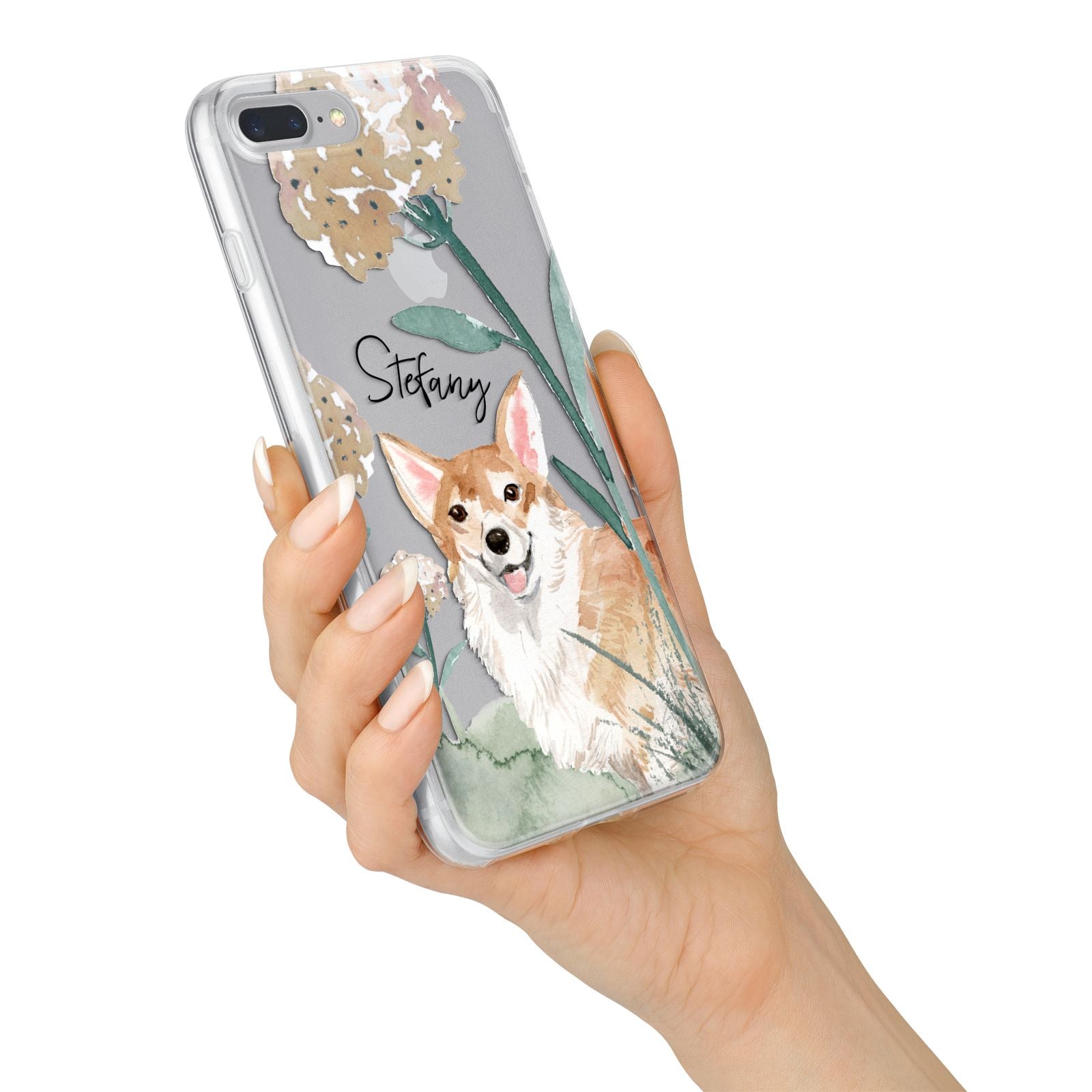 Personalised Welsh Corgi Dog iPhone 7 Plus Bumper Case on Silver iPhone Alternative Image