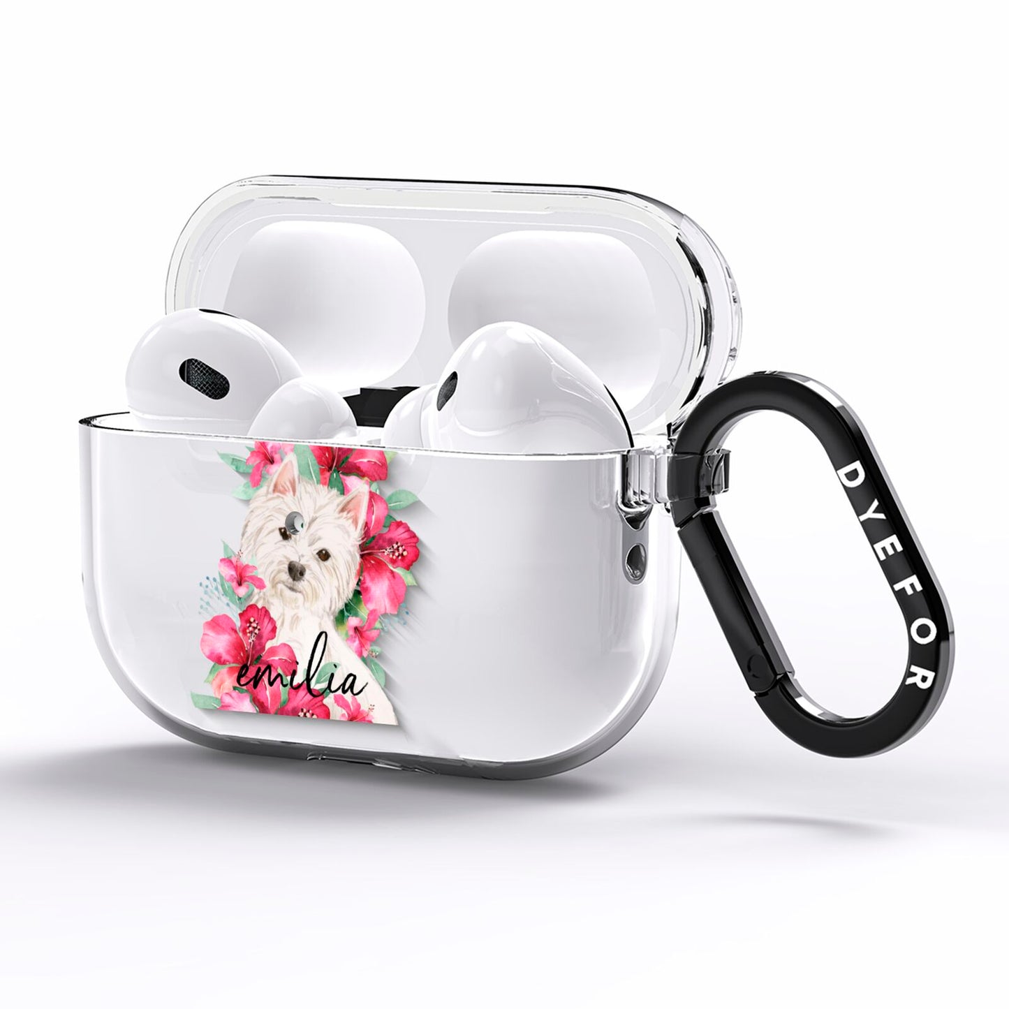 Personalised Westie Dog AirPods Pro Clear Case Side Image