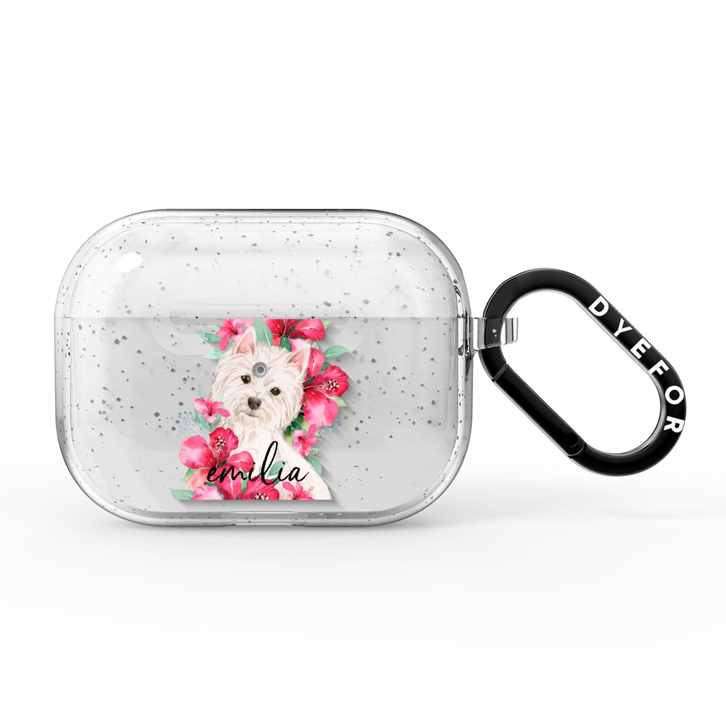 Personalised Westie Dog AirPods Pro Glitter Case