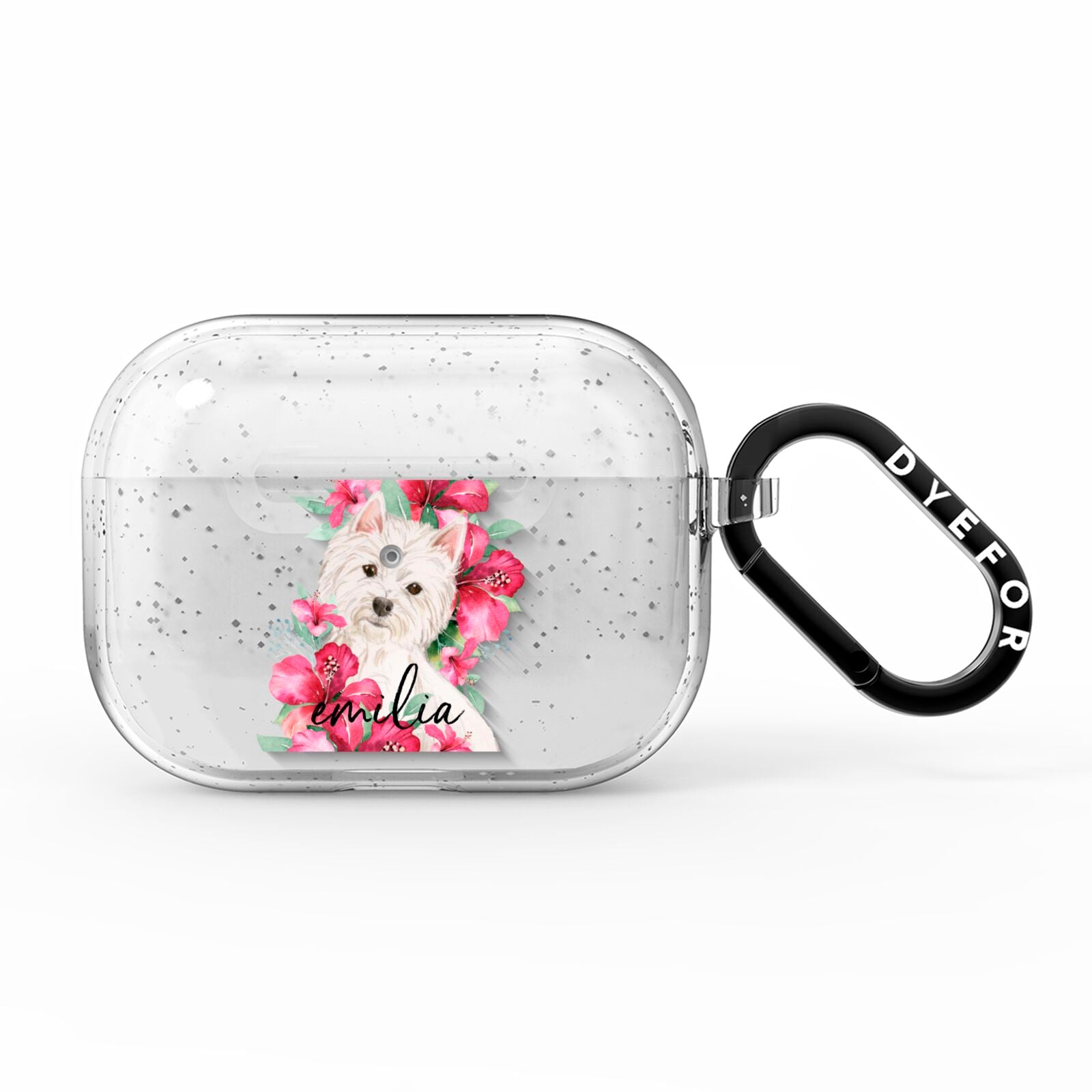 Personalised Westie Dog AirPods Pro Glitter Case