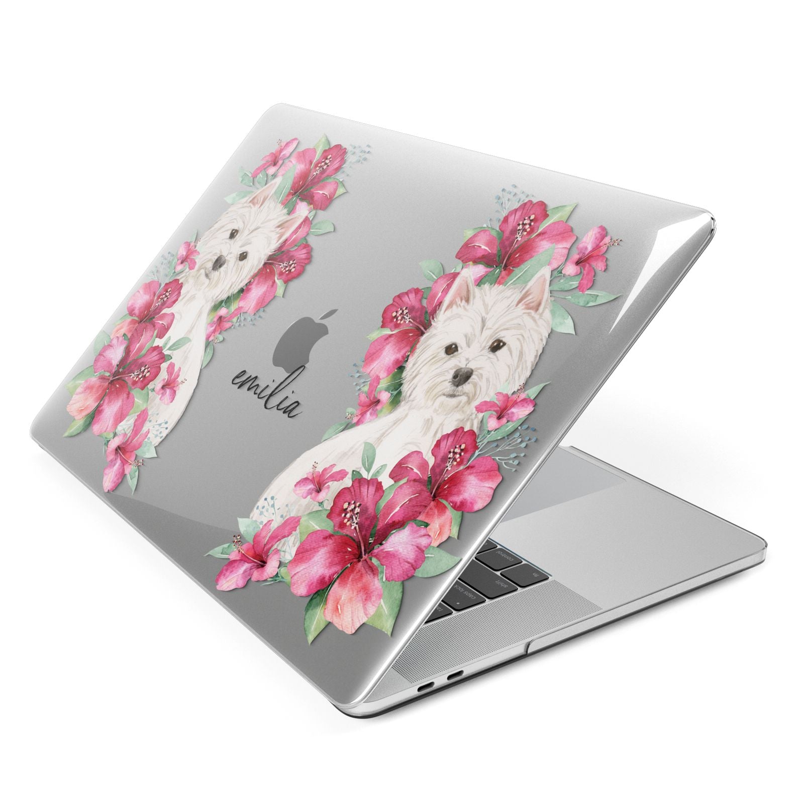 Personalised Westie Dog Apple MacBook Case Side View