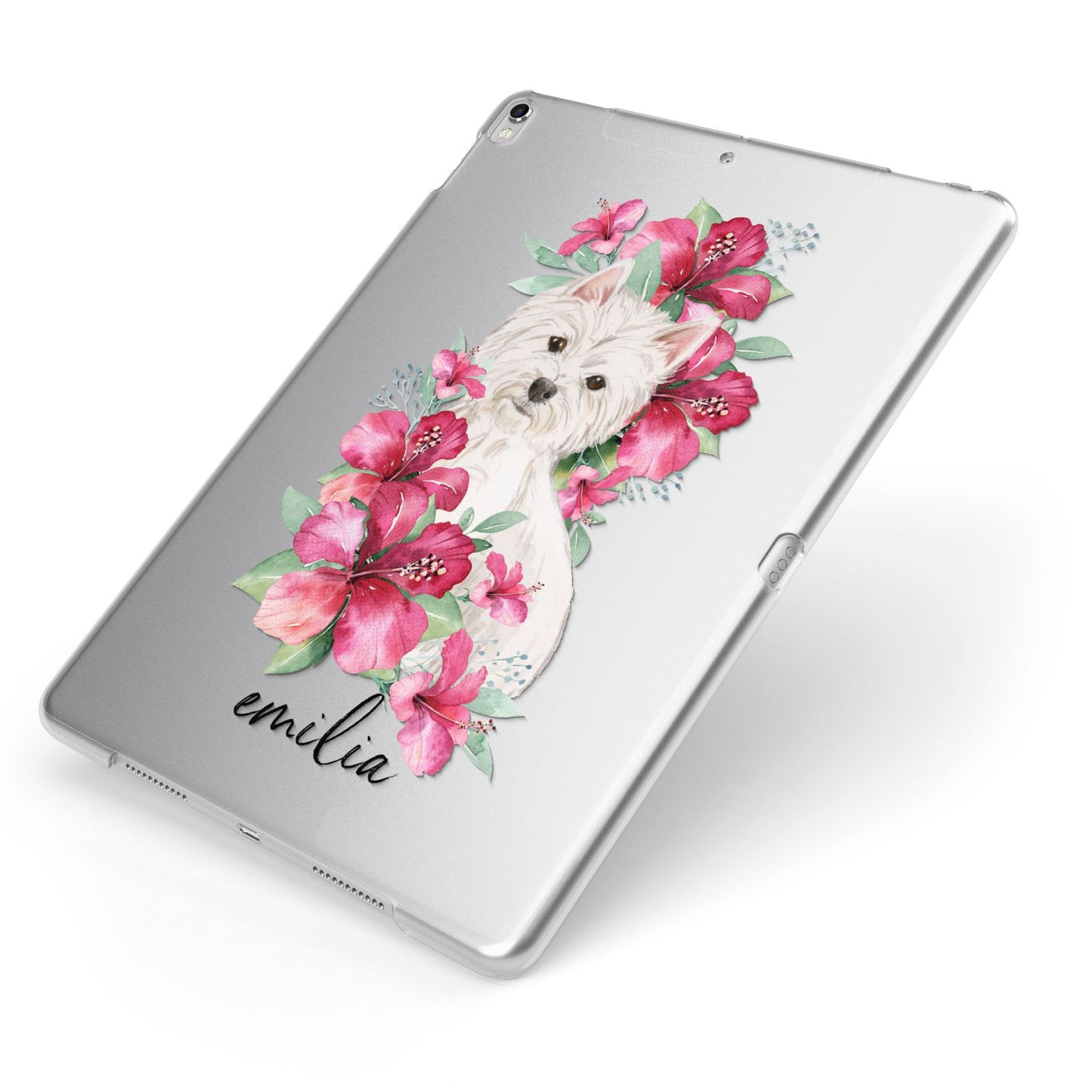 Personalised Westie Dog Apple iPad Case on Silver iPad Side View