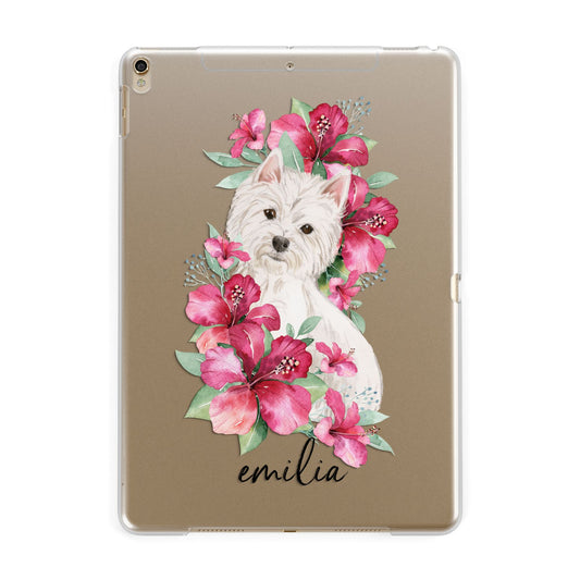 Personalised Westie Dog Apple iPad Gold Case