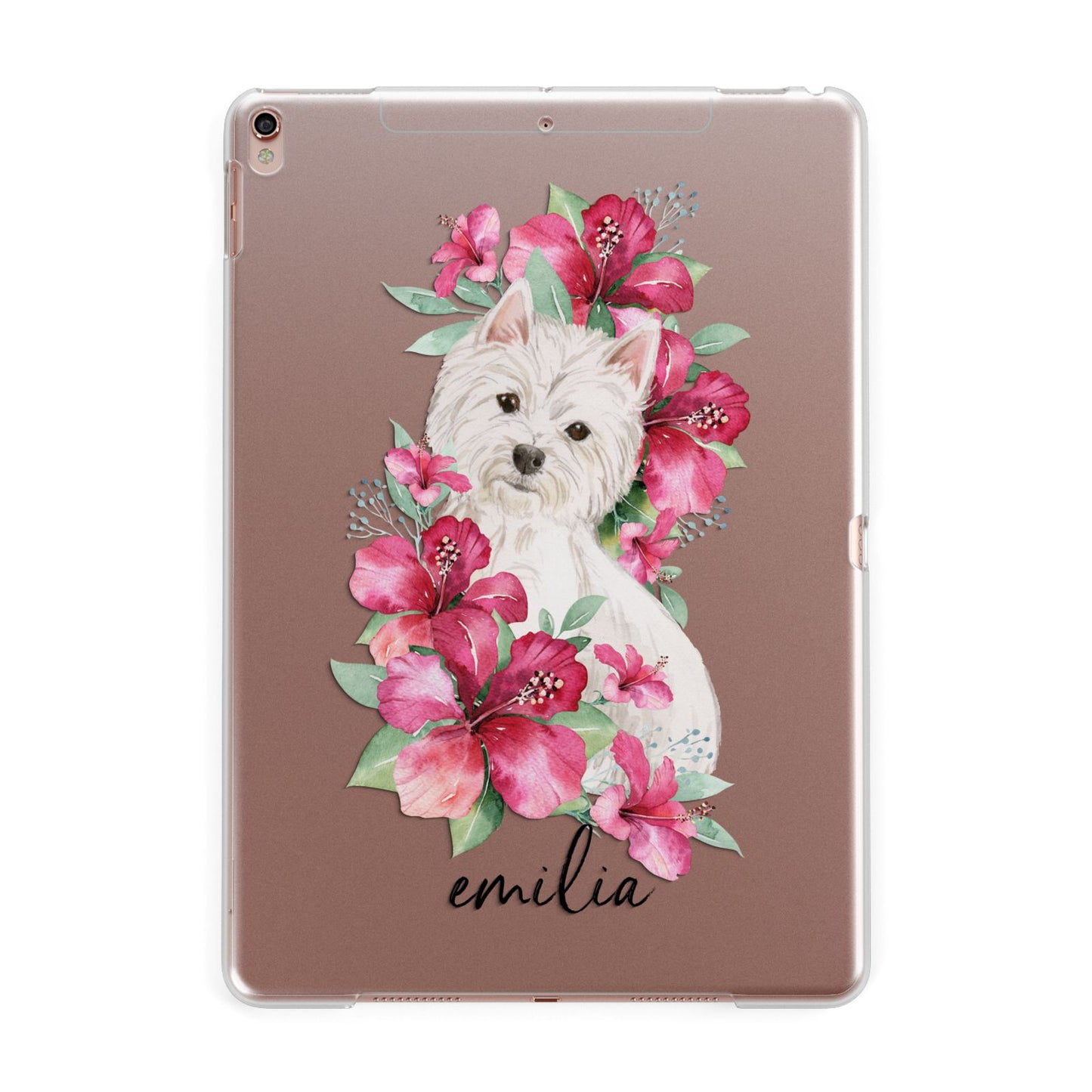Personalised Westie Dog Apple iPad Rose Gold Case