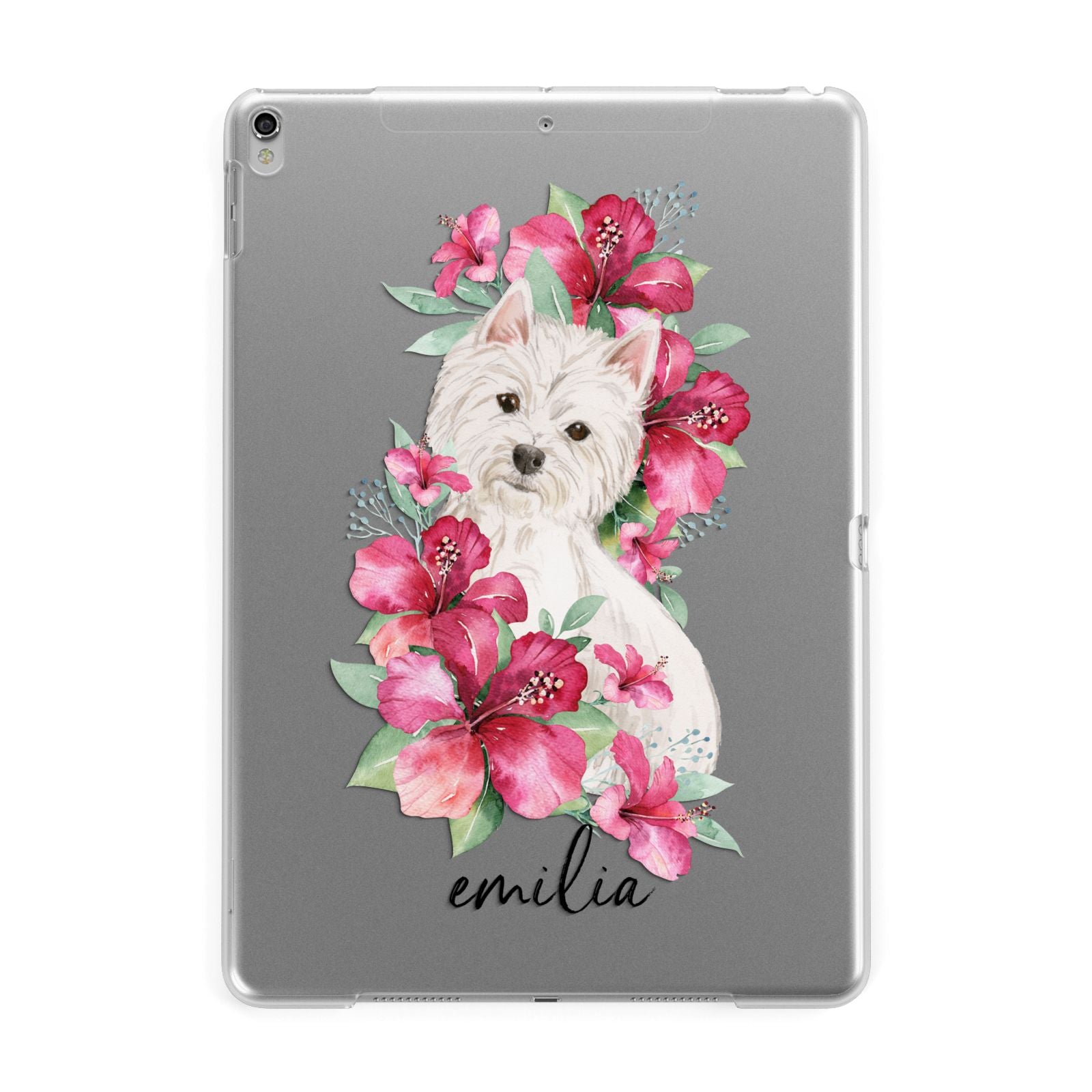 Personalised Westie Dog Apple iPad Silver Case