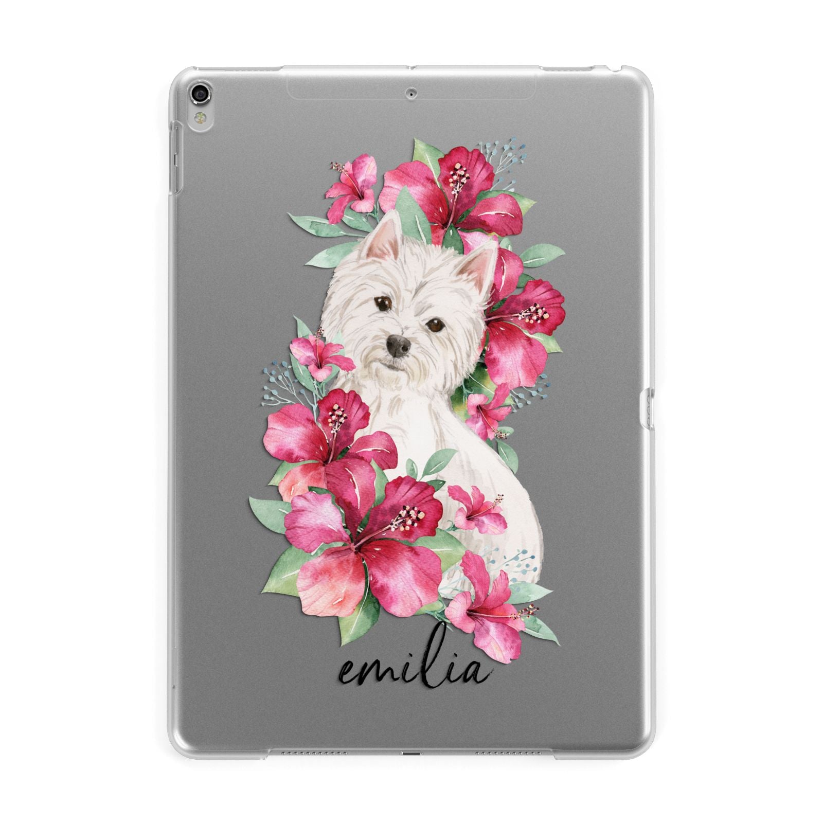 Personalised Westie Dog Apple iPad Silver Case