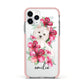 Personalised Westie Dog Apple iPhone 11 Pro in Silver with Pink Impact Case