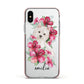 Personalised Westie Dog Apple iPhone Xs Impact Case Pink Edge on Silver Phone