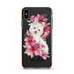 Personalised Westie Dog Apple iPhone Xs Max Impact Case Pink Edge on Black Phone