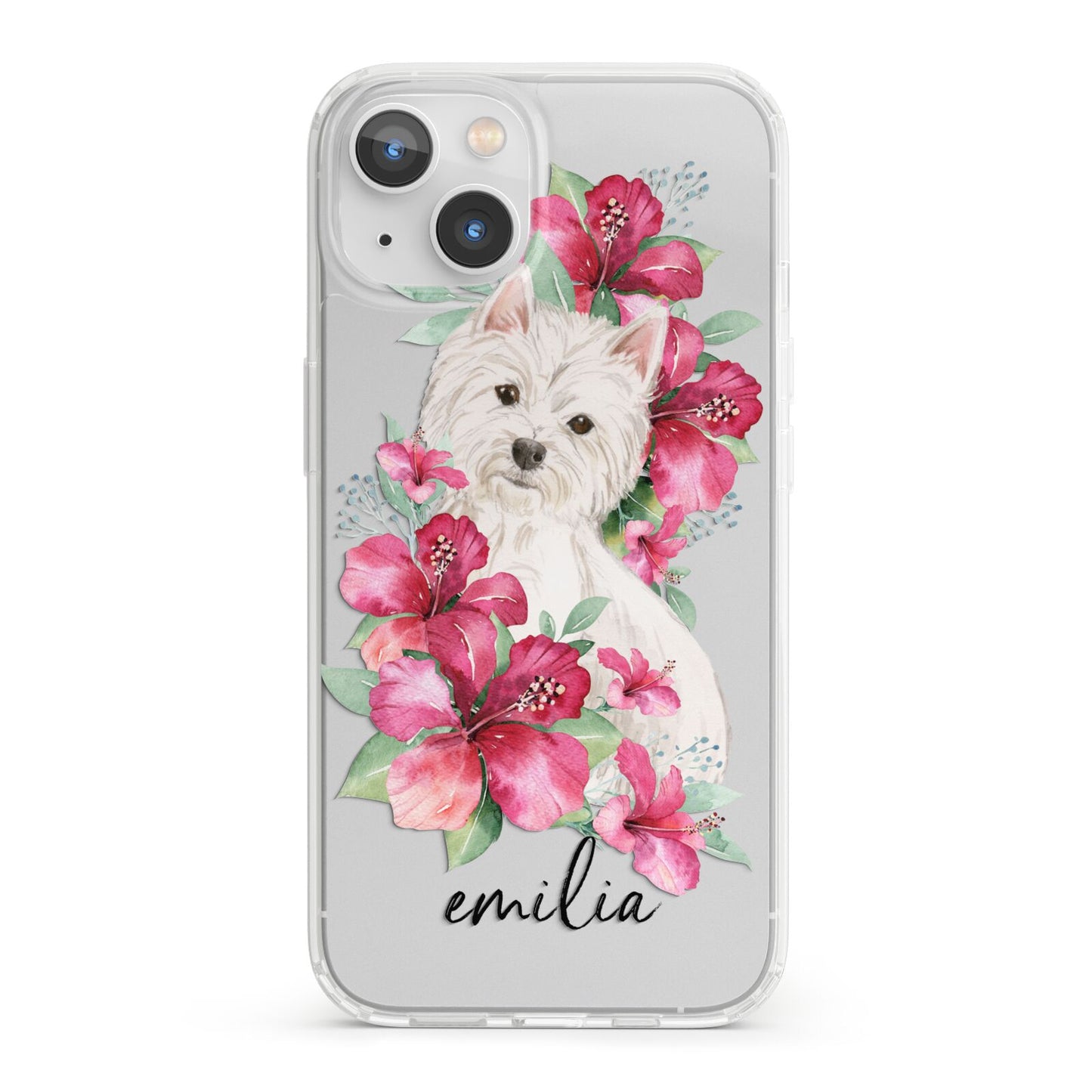 Personalised Westie Dog iPhone 13 Clear Bumper Case