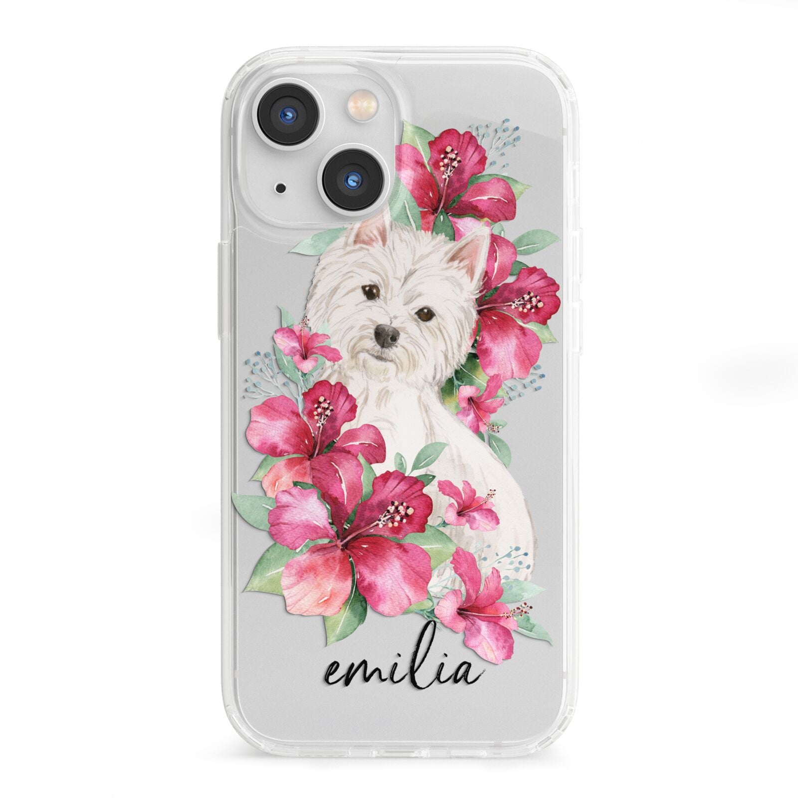 Personalised Westie Dog iPhone 13 Mini Clear Bumper Case