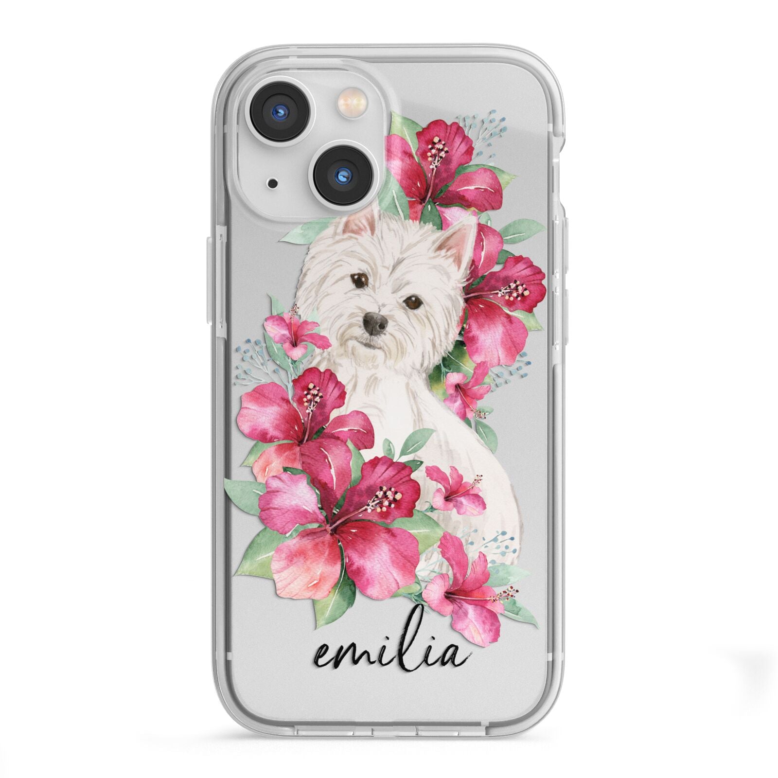 Personalised Westie Dog iPhone 13 Mini TPU Impact Case with White Edges