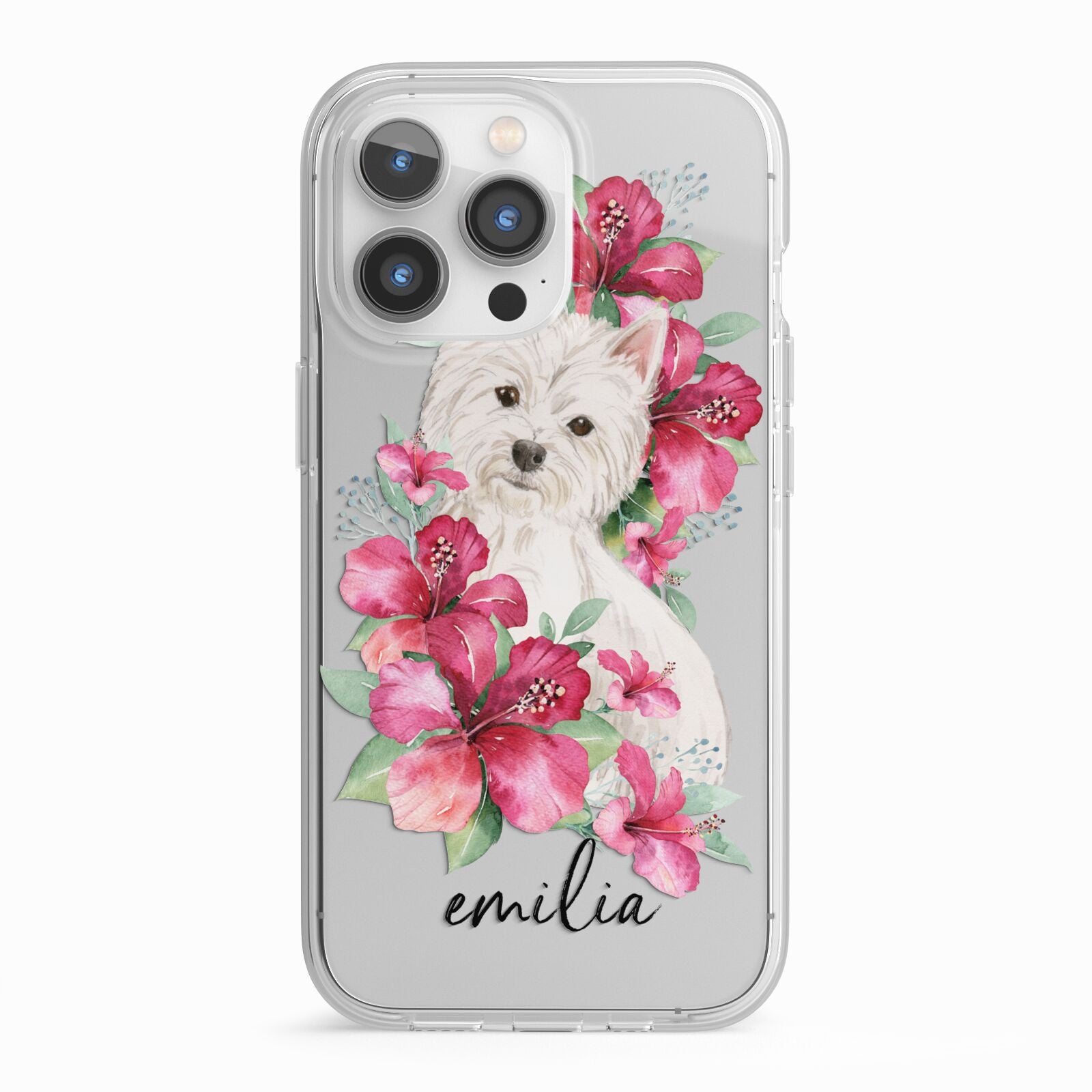 Personalised Westie Dog iPhone 13 Pro TPU Impact Case with White Edges