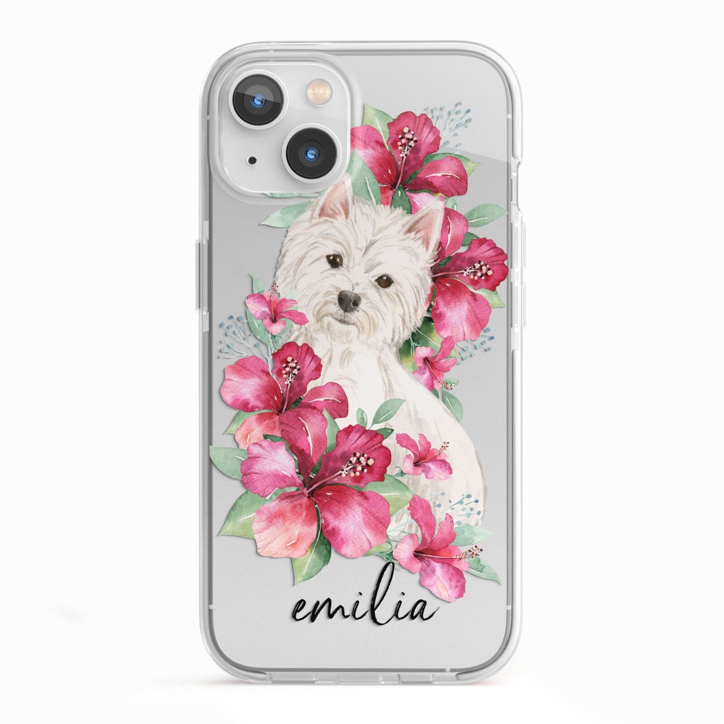 Personalised Westie Dog iPhone 13 TPU Impact Case with White Edges