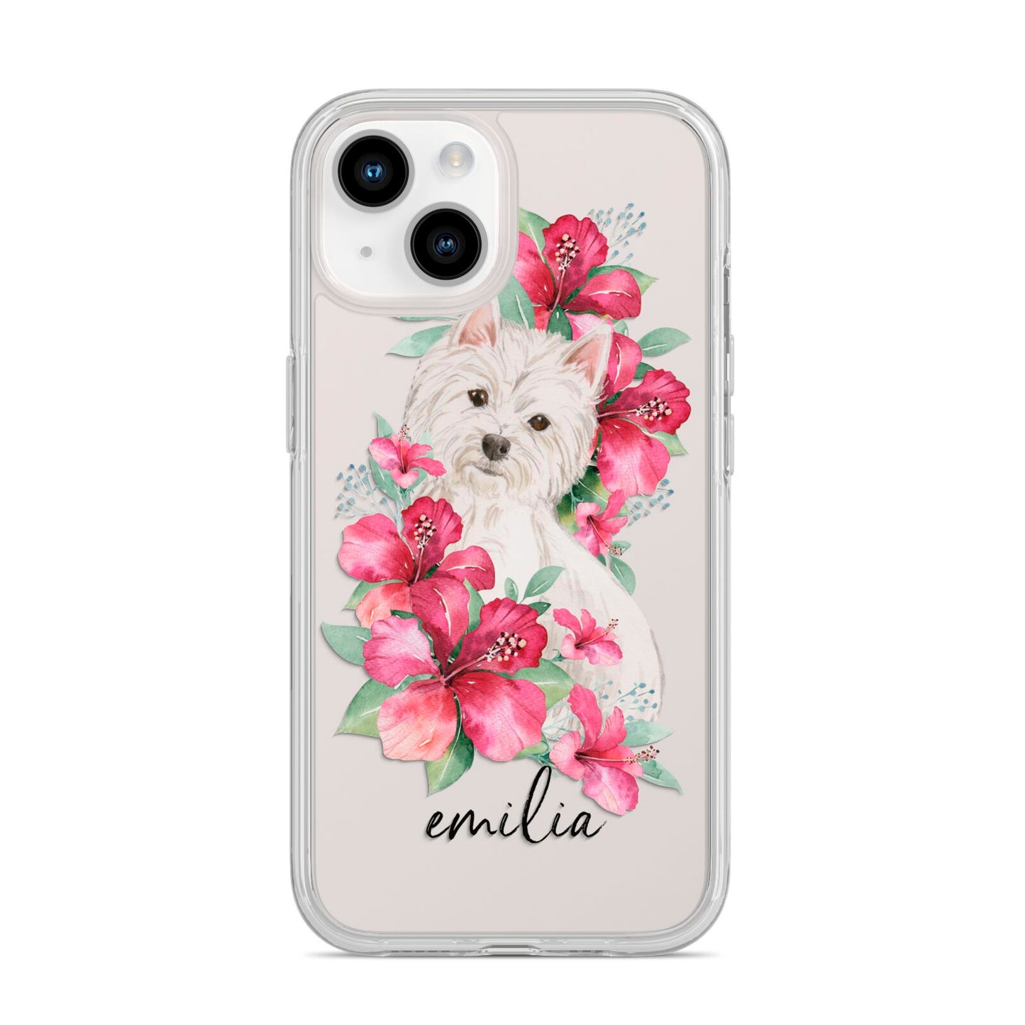 Personalised Westie Dog iPhone 14 Clear Tough Case Starlight