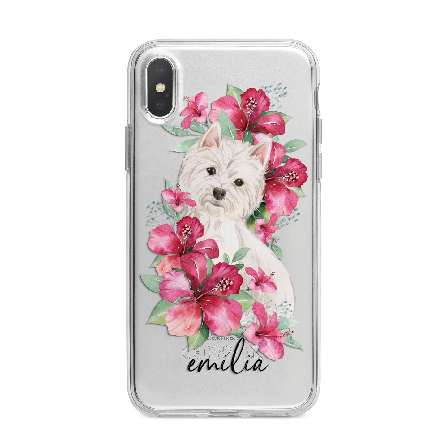 Personalised Westie Dog iPhone X Bumper Case on Silver iPhone Alternative Image 1