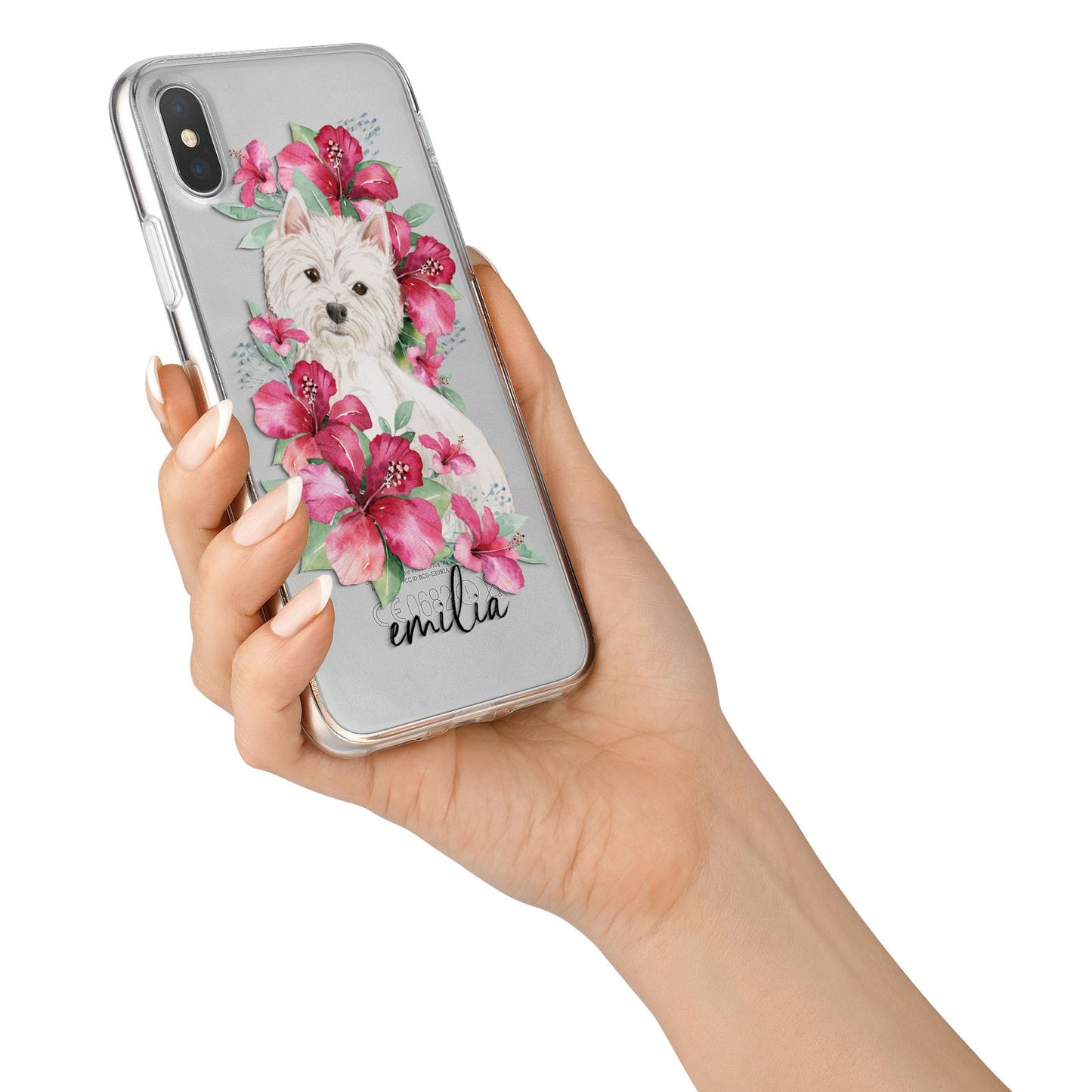 Personalised Westie Dog iPhone X Bumper Case on Silver iPhone Alternative Image 2
