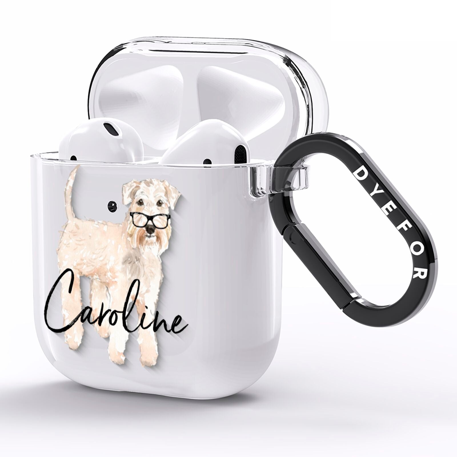Personalised Wheaten Terrier AirPods Clear Case Side Image