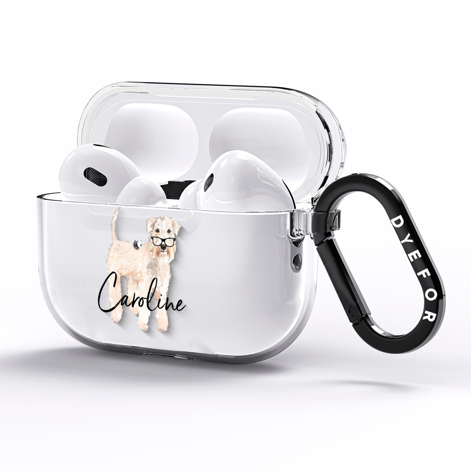 Personalised Wheaten Terrier AirPods Pro Clear Case Side Image