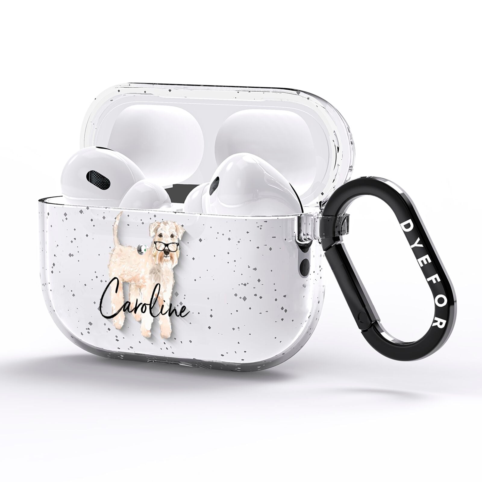 Personalised Wheaten Terrier AirPods Pro Glitter Case Side Image