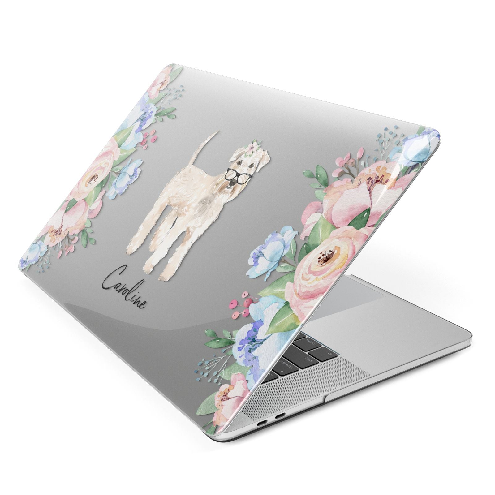 Personalised Wheaten Terrier Apple MacBook Case Side View