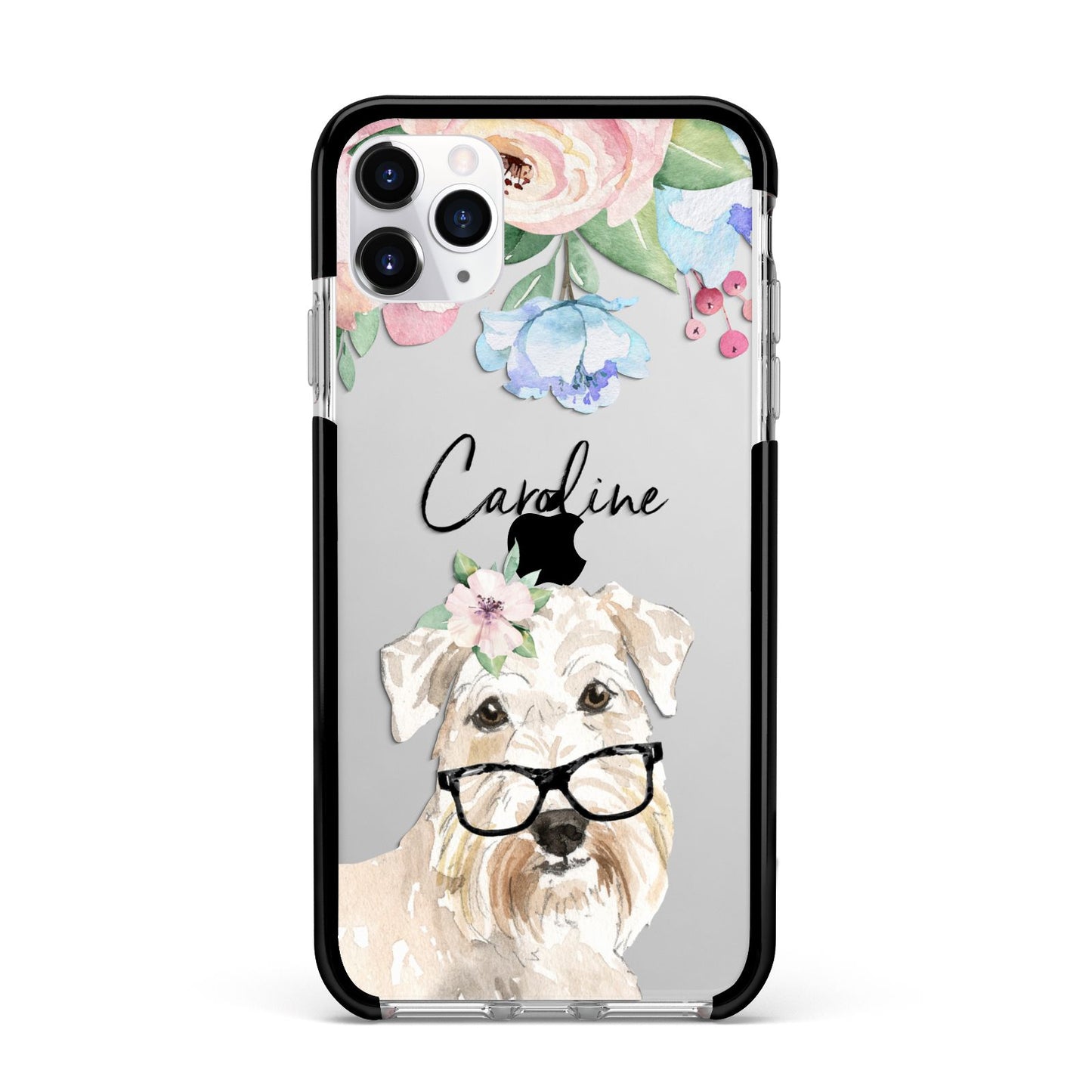 Personalised Wheaten Terrier Apple iPhone 11 Pro Max in Silver with Black Impact Case
