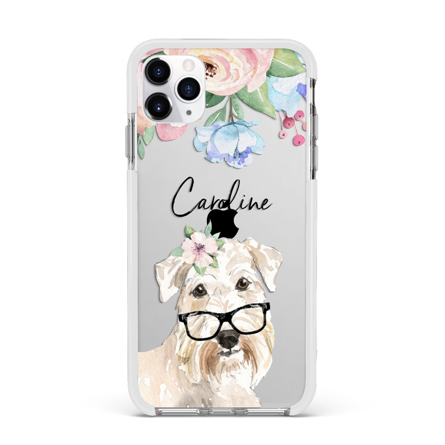 Personalised Wheaten Terrier Apple iPhone 11 Pro Max in Silver with White Impact Case