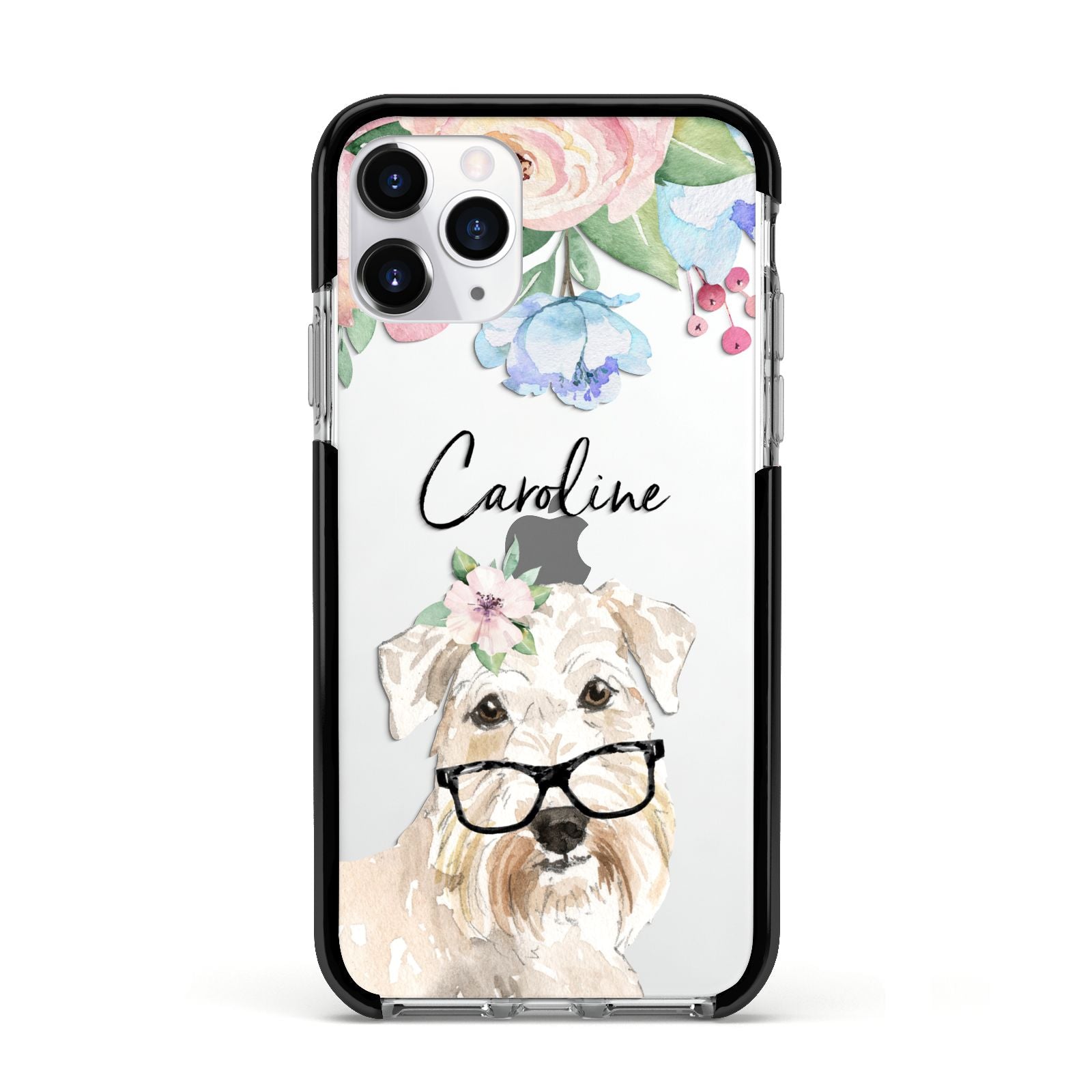 Personalised Wheaten Terrier Apple iPhone 11 Pro in Silver with Black Impact Case