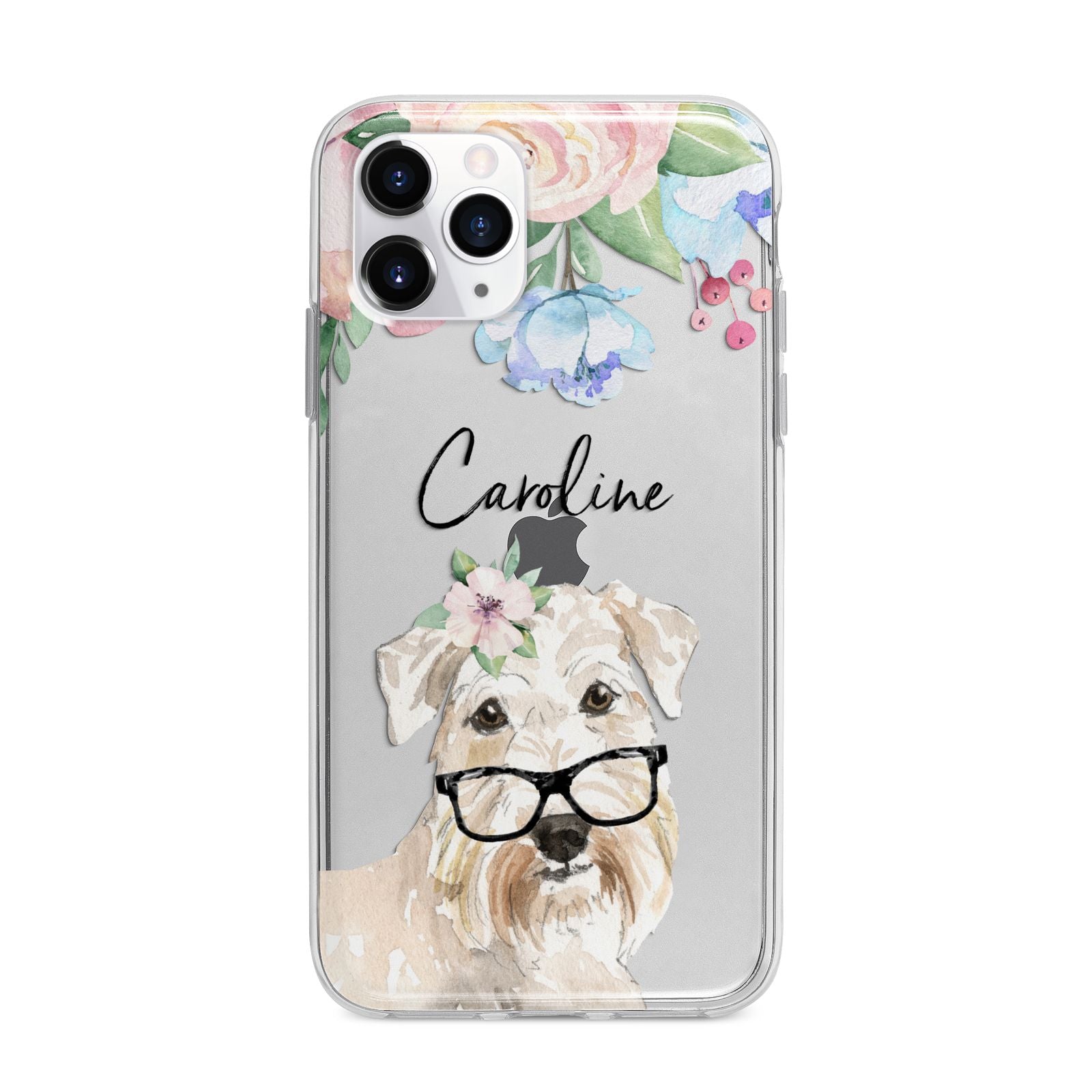 Personalised Wheaten Terrier Apple iPhone 11 Pro in Silver with Bumper Case