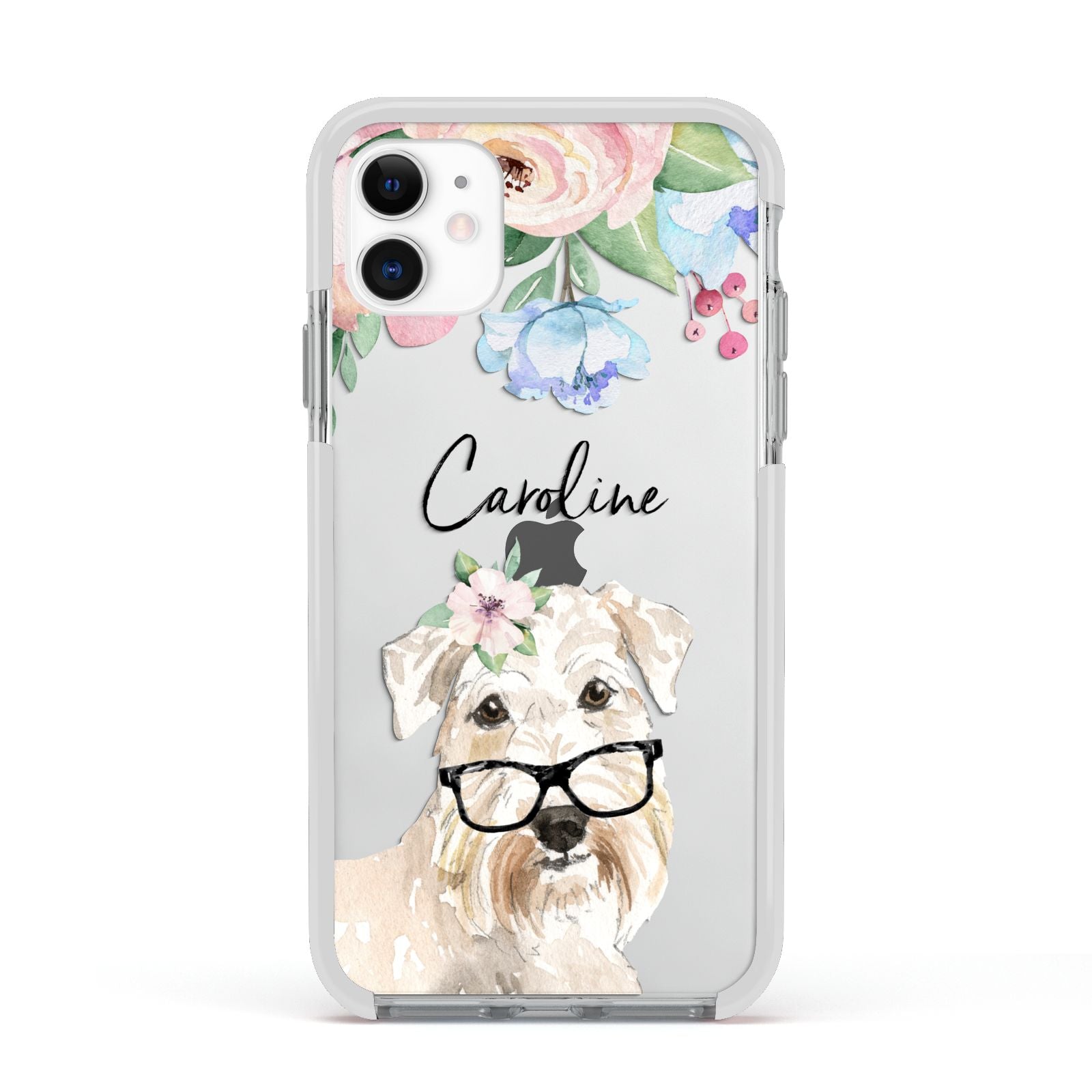 Personalised Wheaten Terrier Apple iPhone 11 in White with White Impact Case