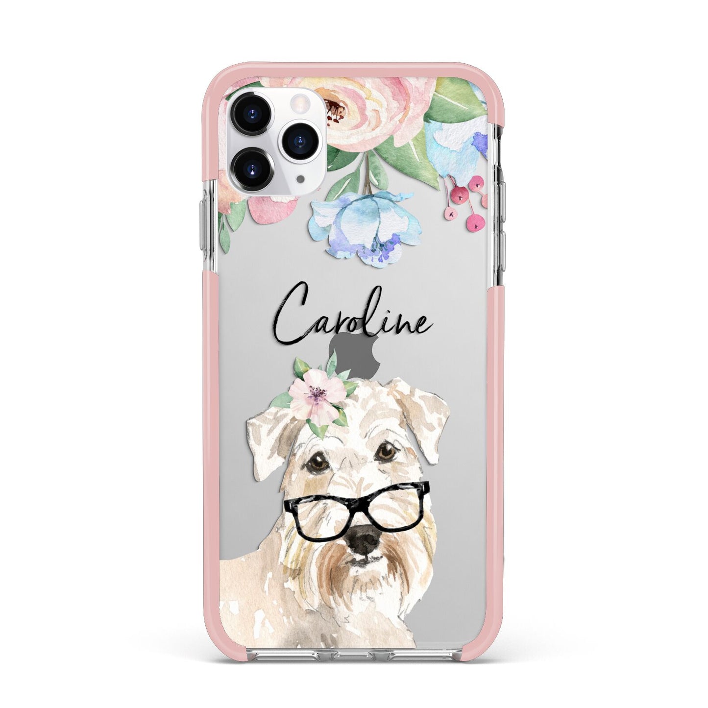 Personalised Wheaten Terrier iPhone 11 Pro Max Impact Pink Edge Case
