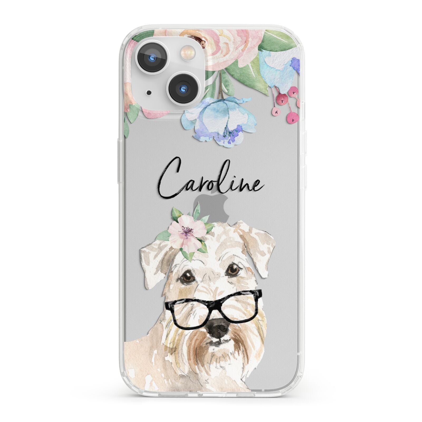 Personalised Wheaten Terrier iPhone 13 Clear Bumper Case