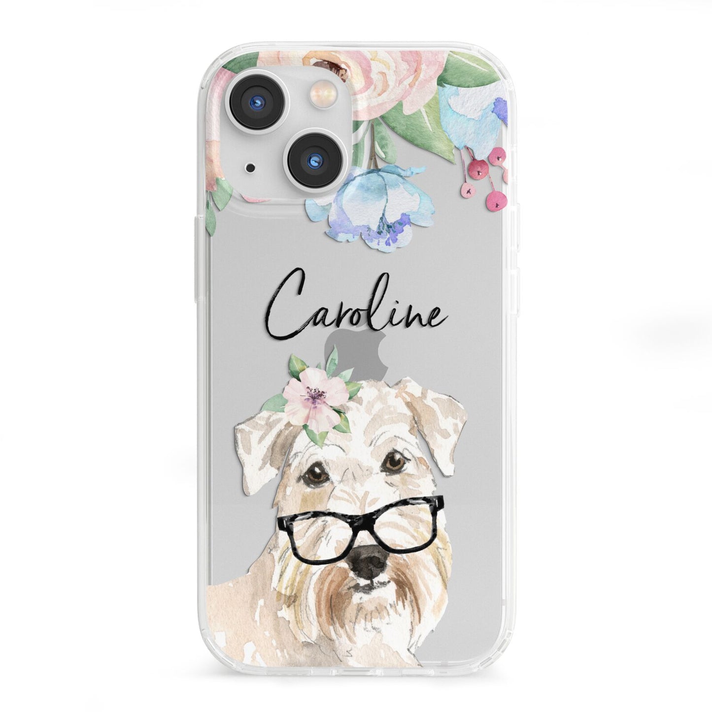 Personalised Wheaten Terrier iPhone 13 Mini Clear Bumper Case