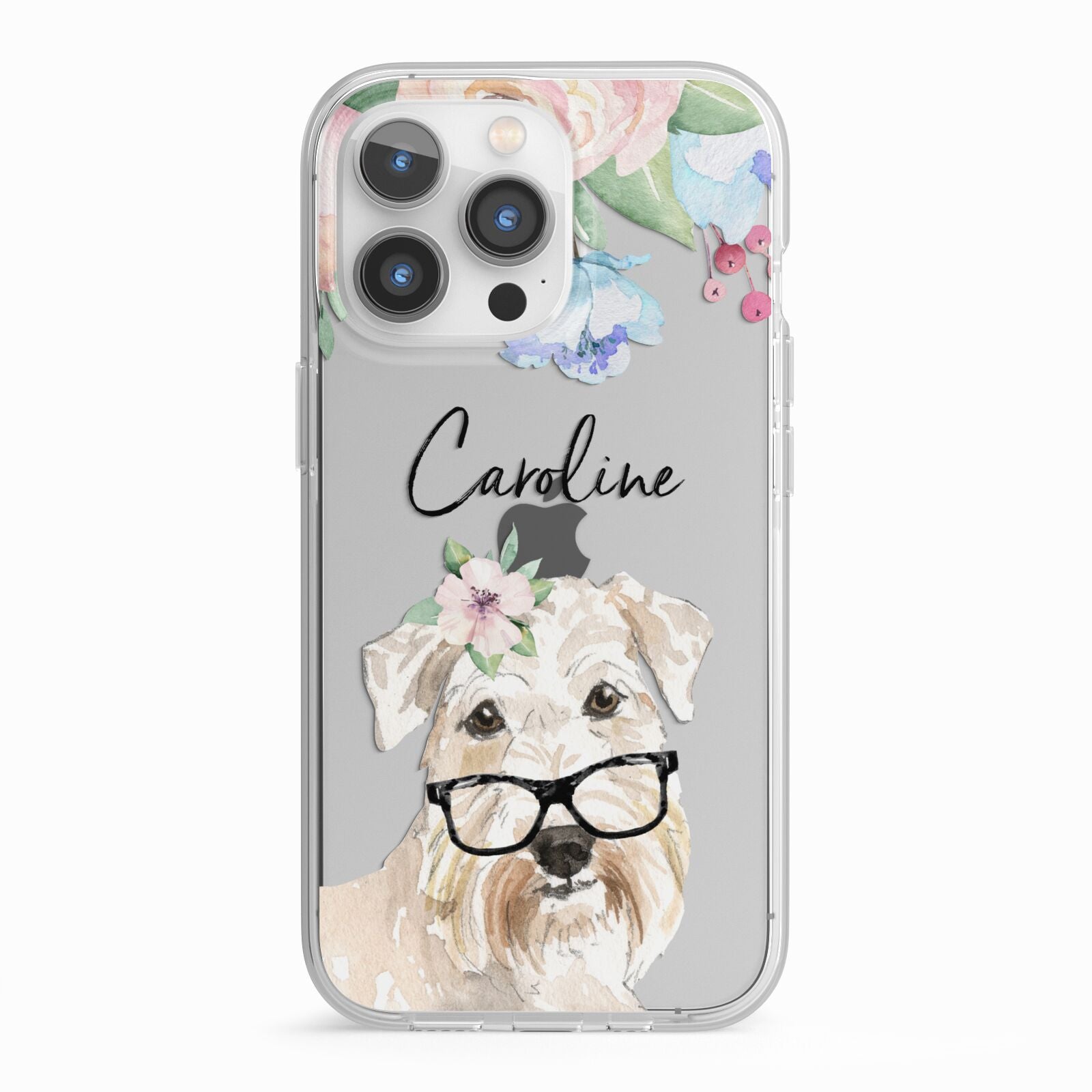 Personalised Wheaten Terrier iPhone 13 Pro TPU Impact Case with White Edges