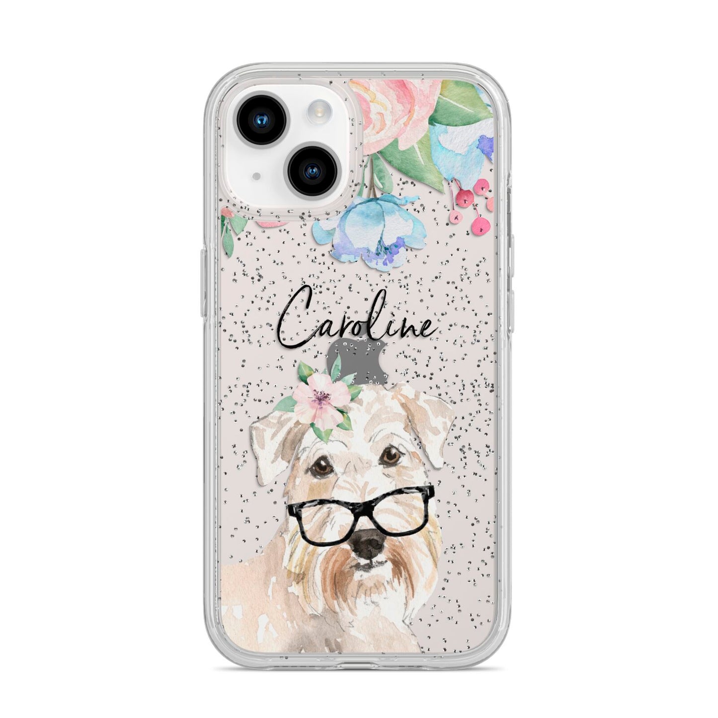 Personalised Wheaten Terrier iPhone 14 Glitter Tough Case Starlight