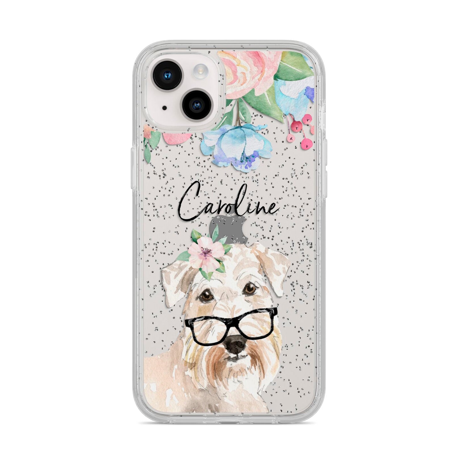 Personalised Wheaten Terrier iPhone 14 Plus Glitter Tough Case Starlight