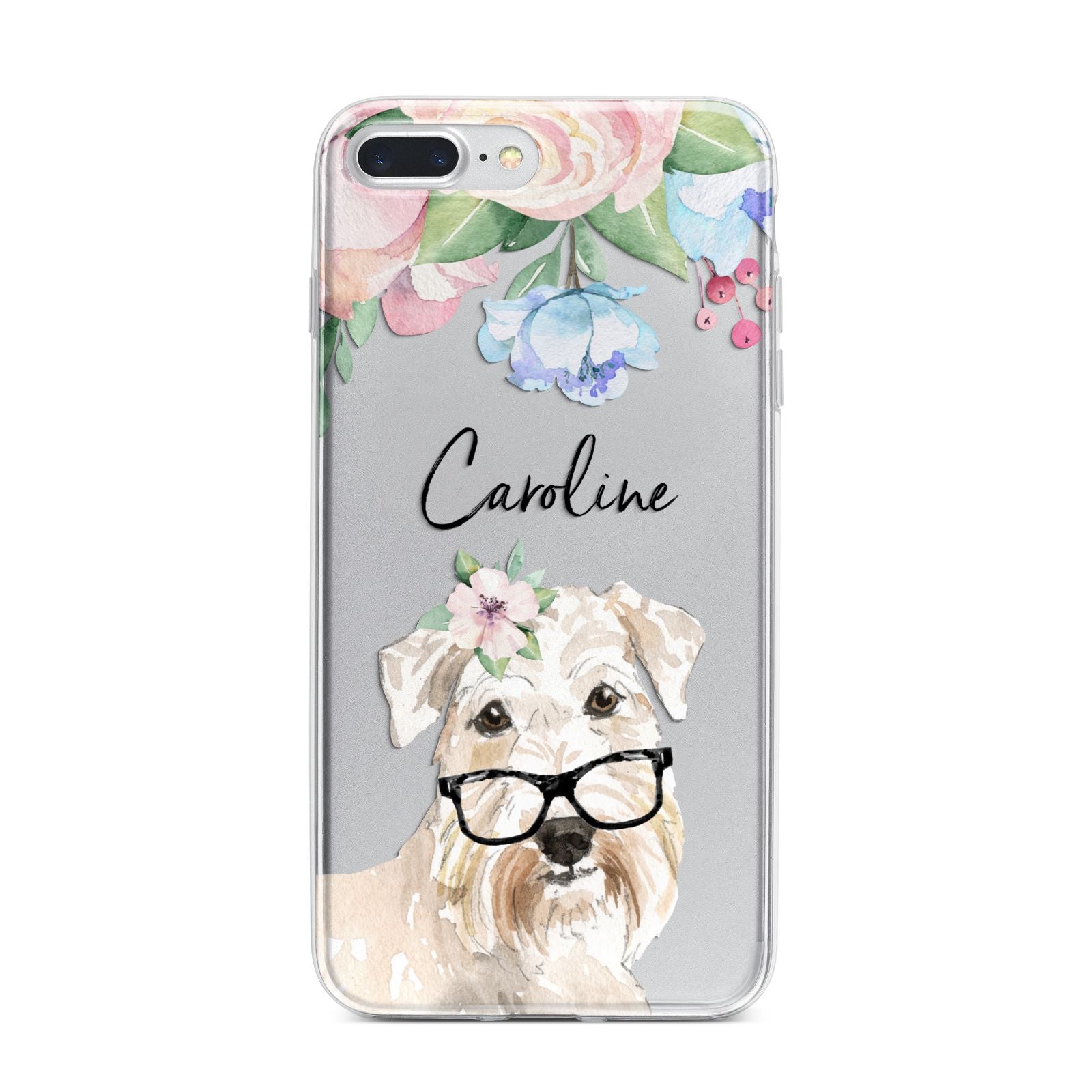 Personalised Wheaten Terrier iPhone 7 Plus Bumper Case on Silver iPhone