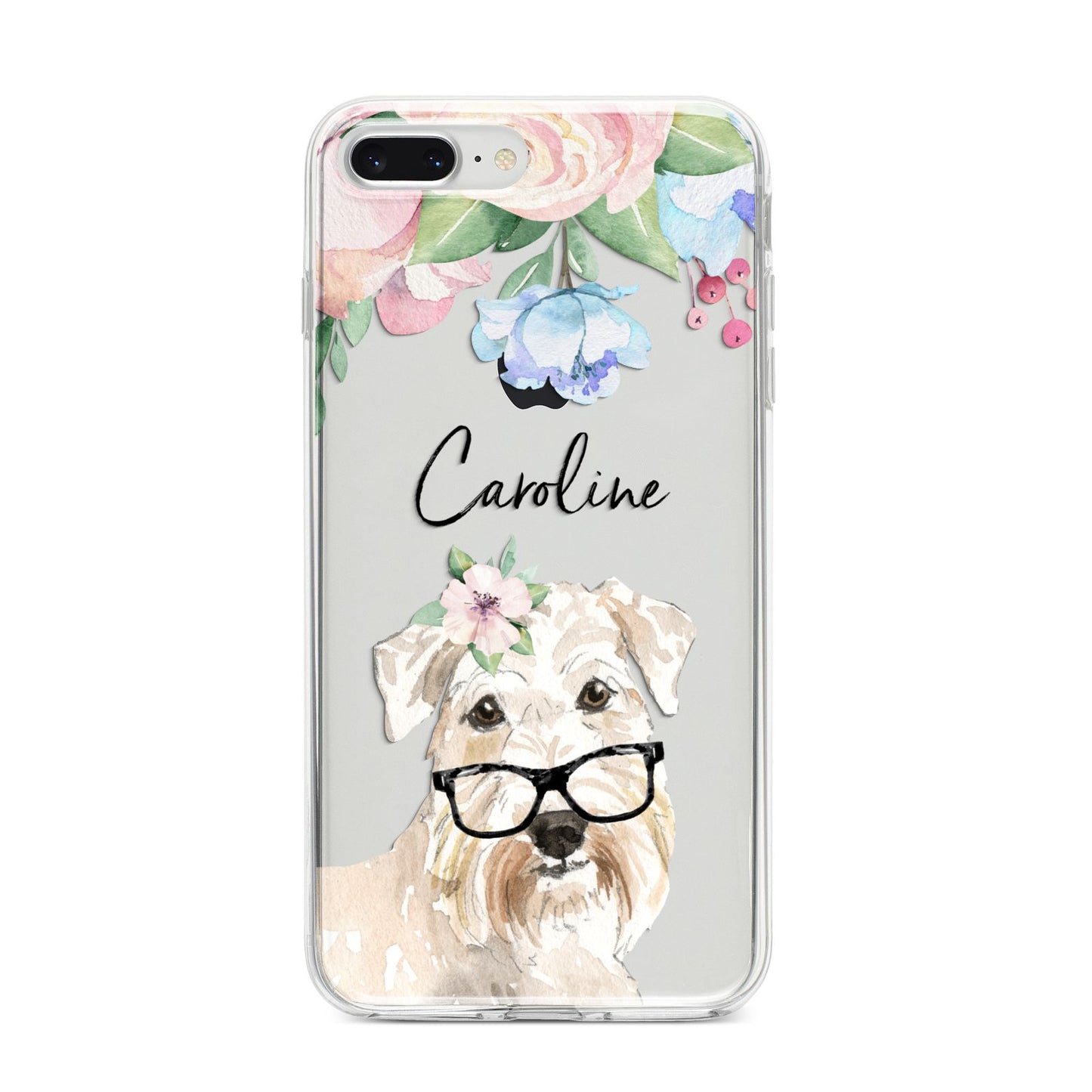 Personalised Wheaten Terrier iPhone 8 Plus Bumper Case on Silver iPhone