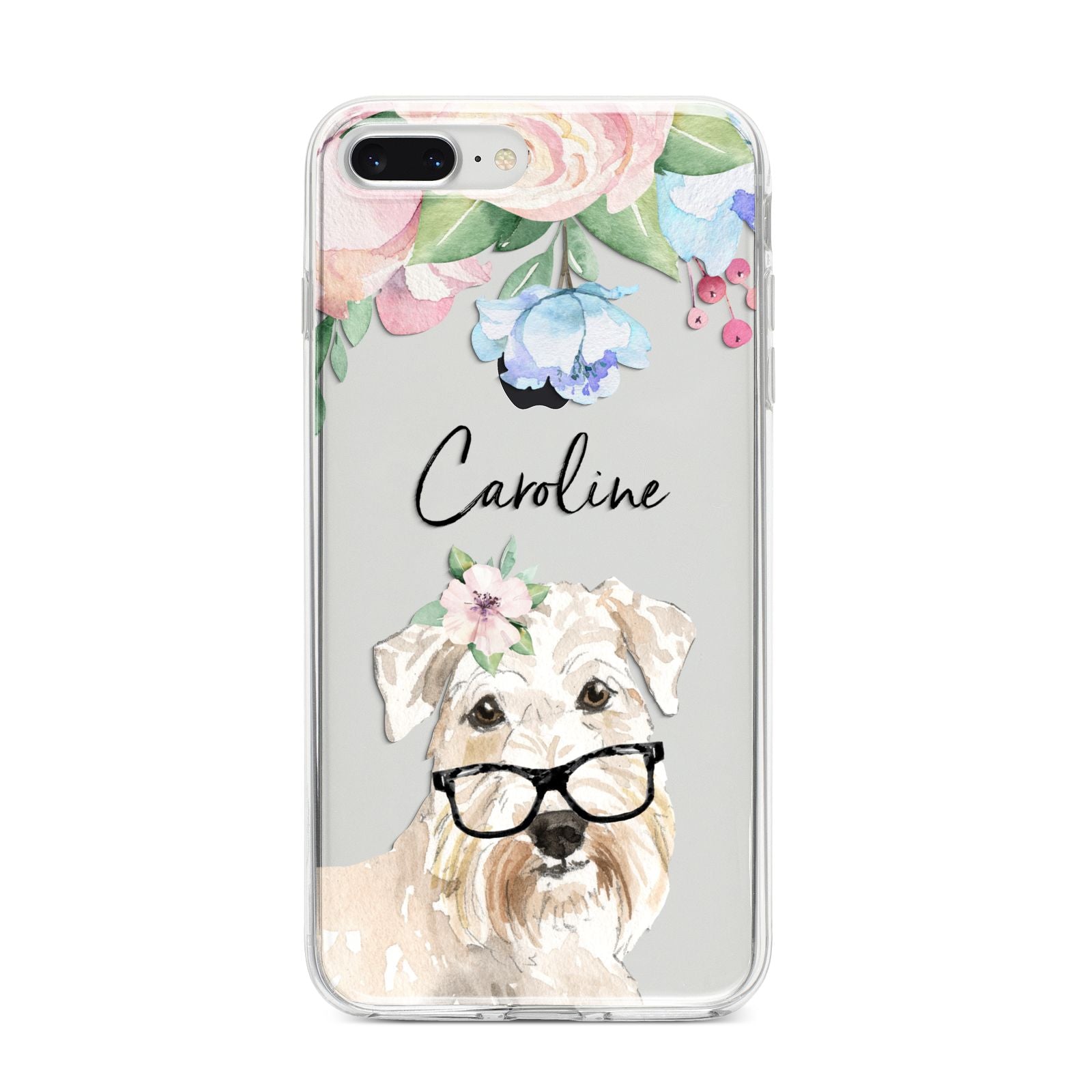 Personalised Wheaten Terrier iPhone 8 Plus Bumper Case on Silver iPhone