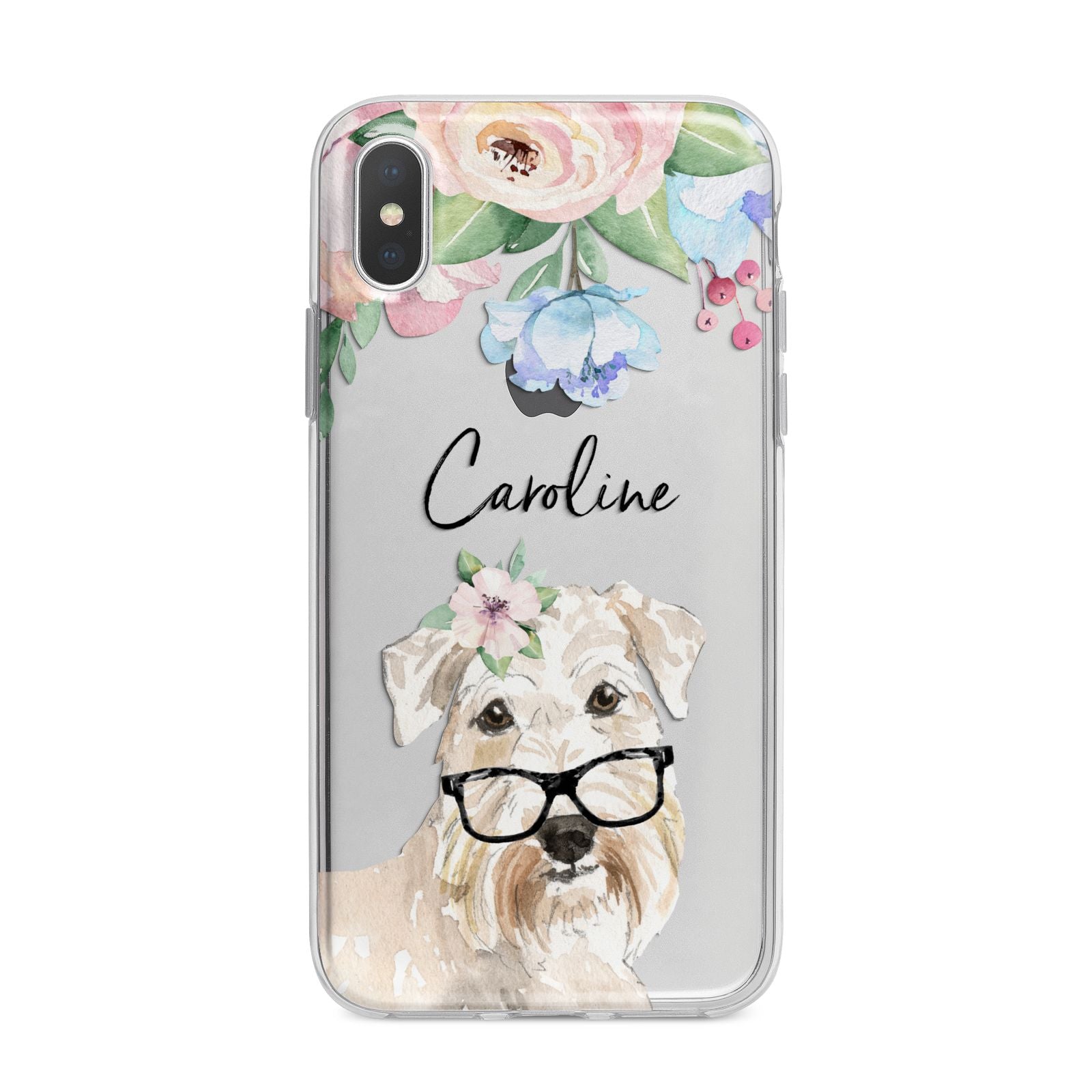 Personalised Wheaten Terrier iPhone X Bumper Case on Silver iPhone Alternative Image 1