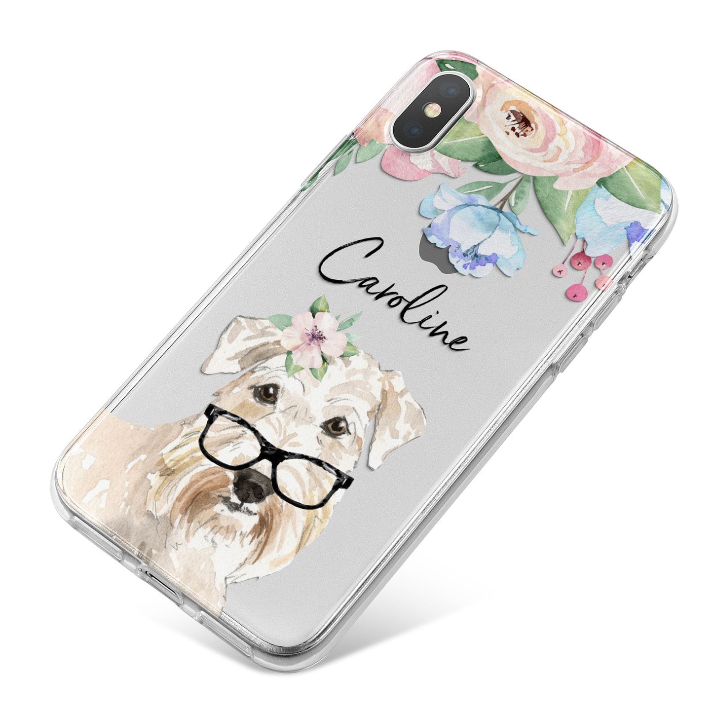 Personalised Wheaten Terrier iPhone X Bumper Case on Silver iPhone