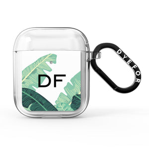 Personalised White Banana Leaf AirPods Case