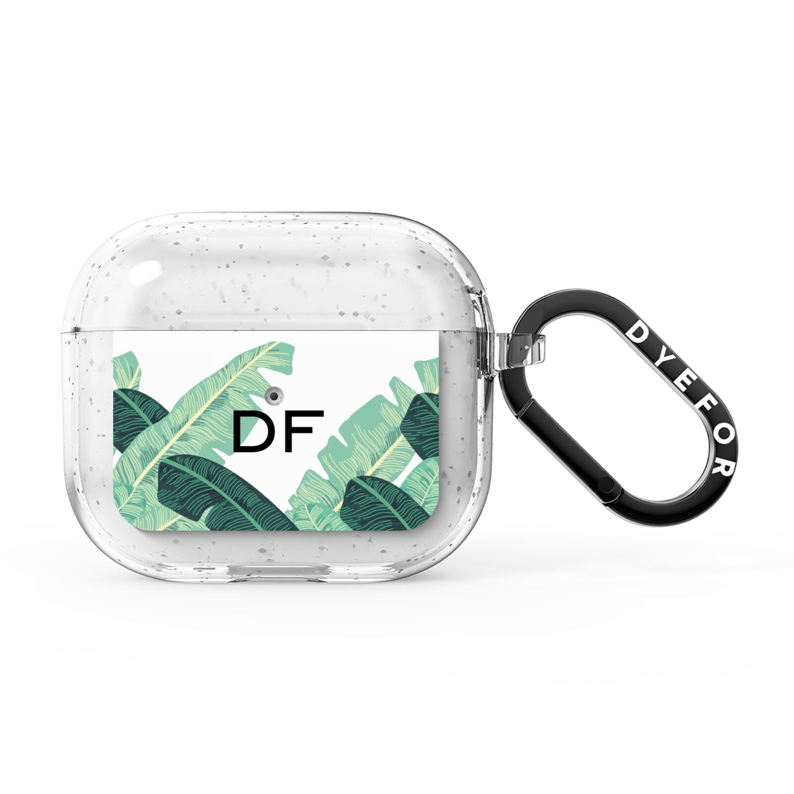 Personalised White Banana Leaf AirPods Glitter Case 3rd Gen