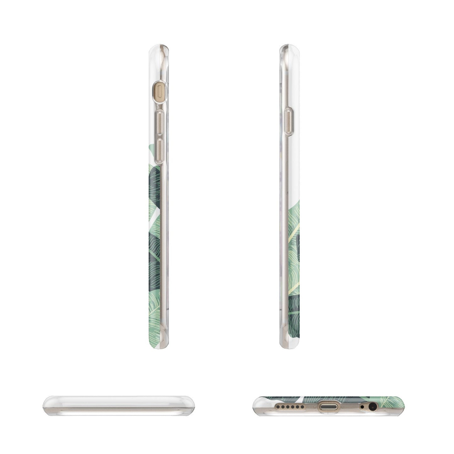 Personalised White Banana Leaf Apple iPhone 6 3D Wrap Tough Case Alternative Image Angles