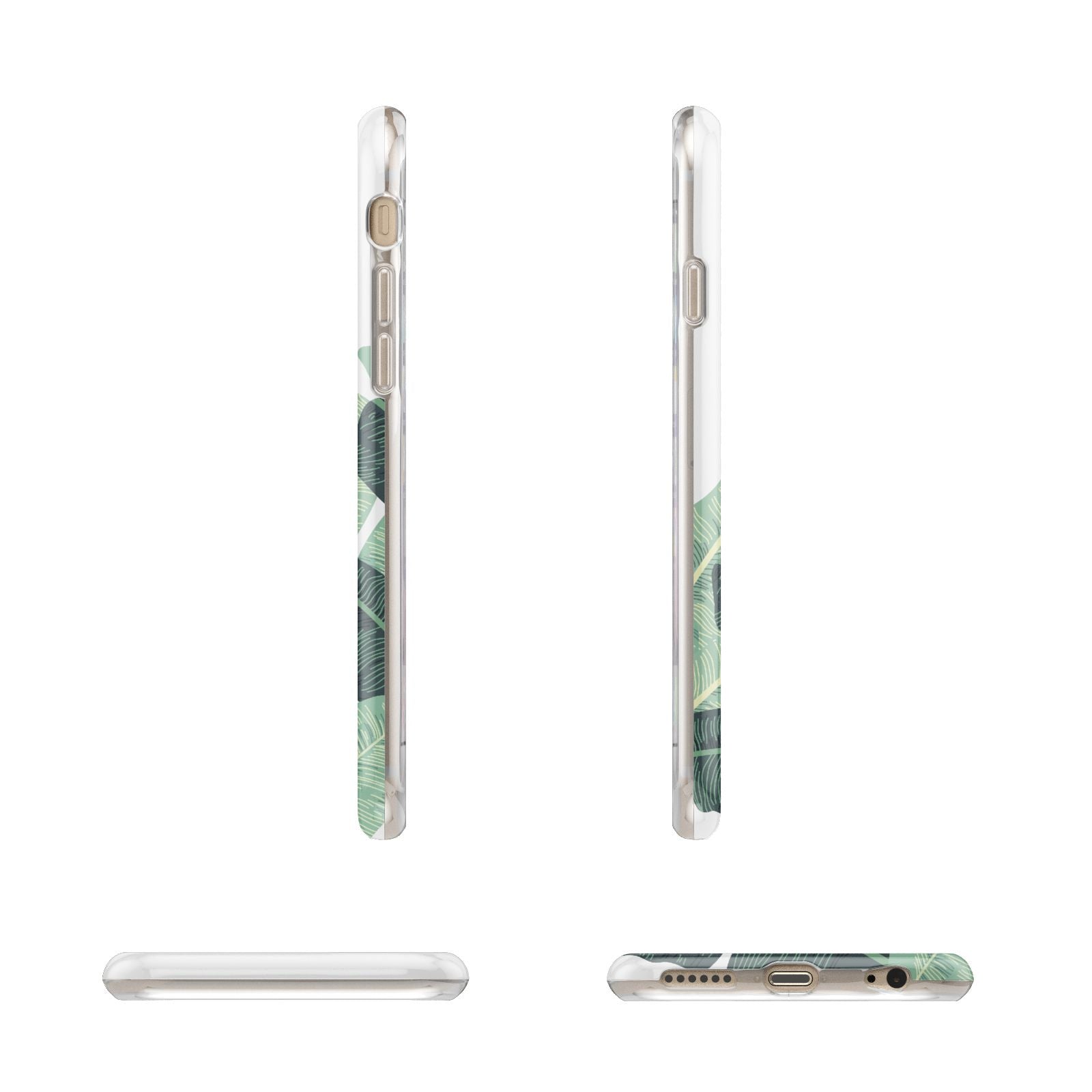 Personalised White Banana Leaf Apple iPhone 6 3D Wrap Tough Case Alternative Image Angles