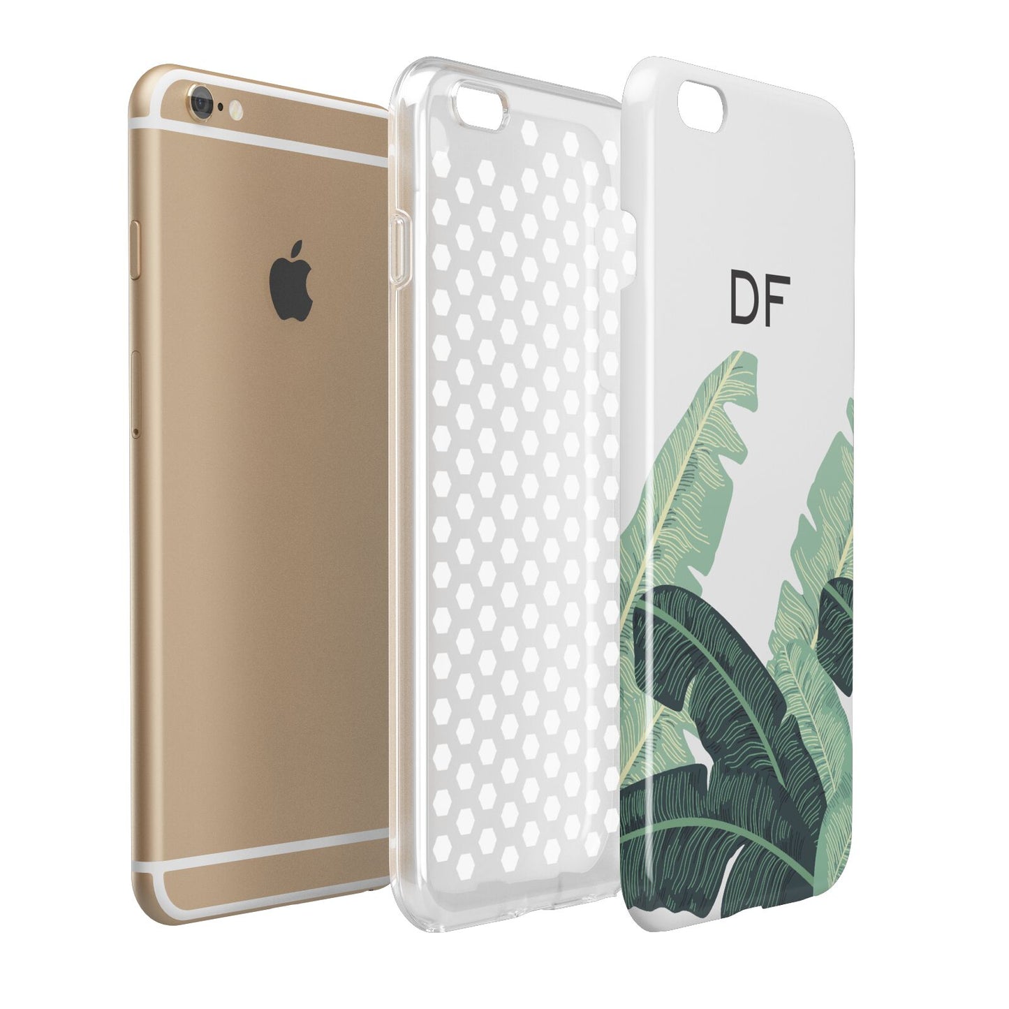 Personalised White Banana Leaf Apple iPhone 6 Plus 3D Tough Case Expand Detail Image