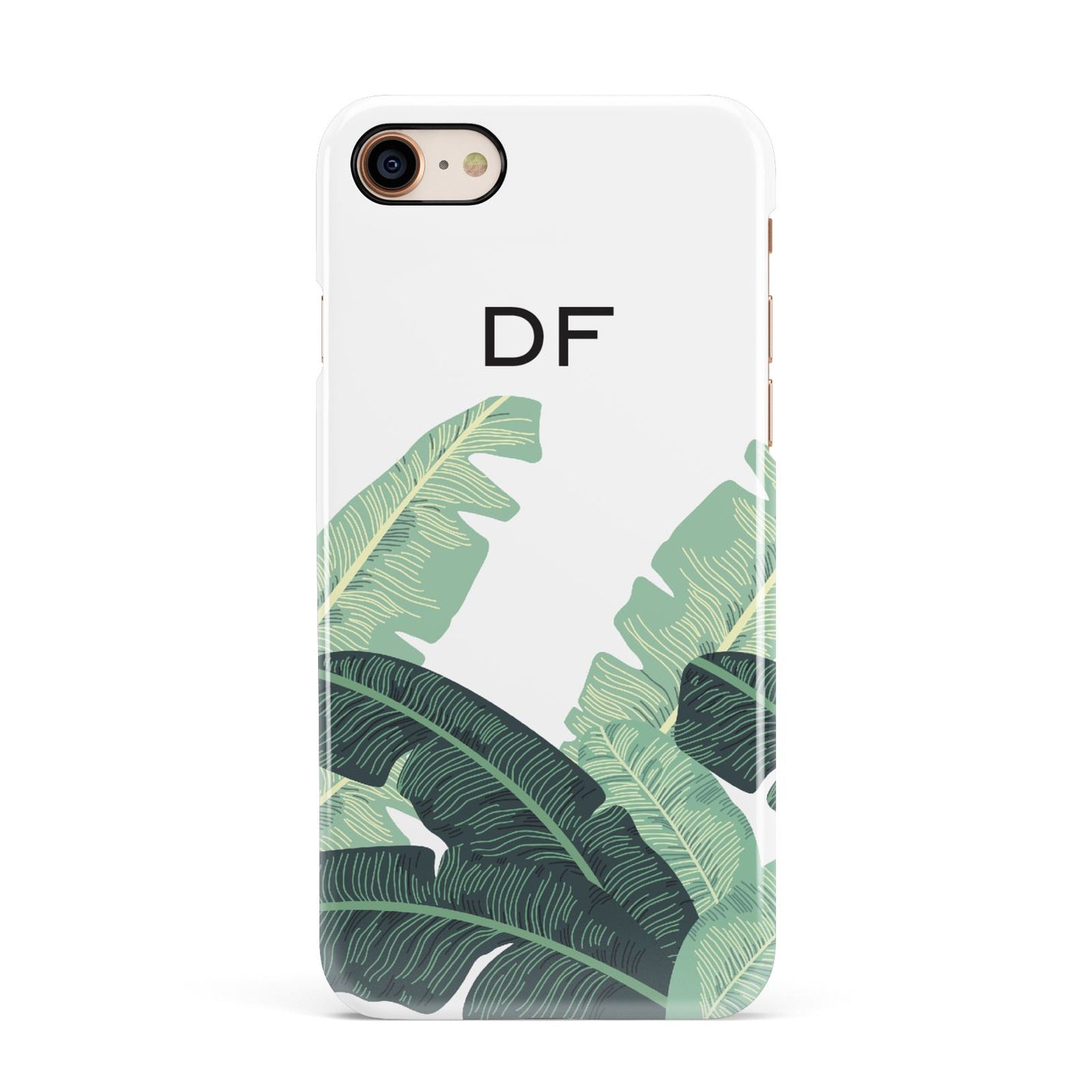 Personalised White Banana Leaf Apple iPhone 7 8 3D Snap Case