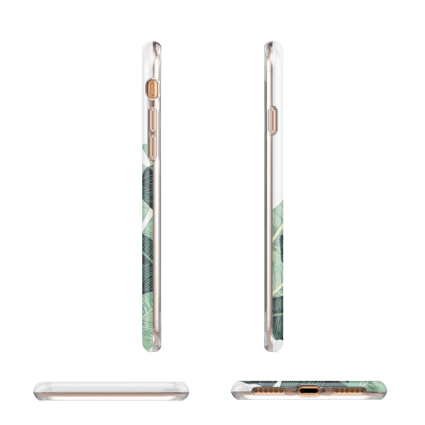 Personalised White Banana Leaf Apple iPhone 7 8 3D Wrap Tough Case Alternative Image Angles